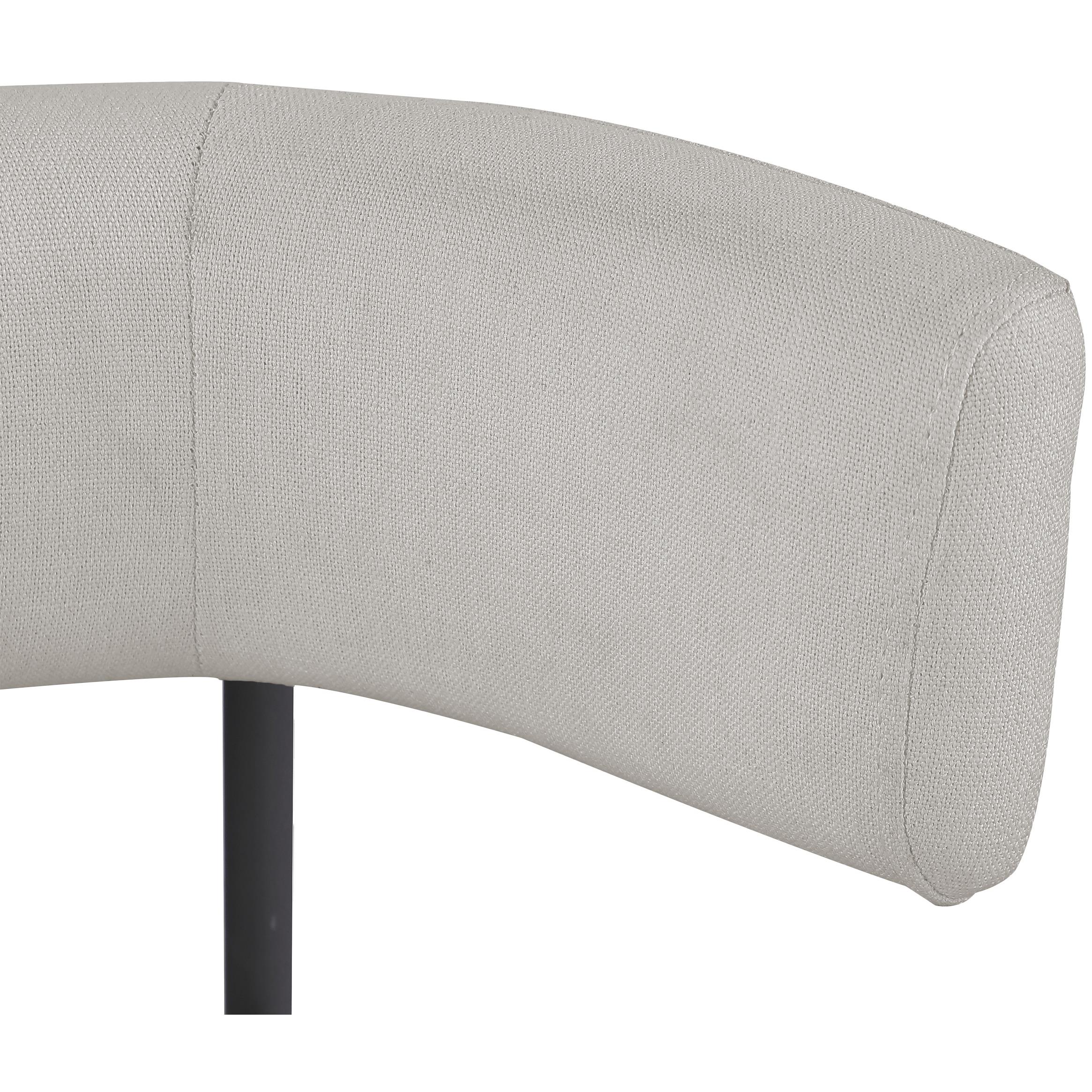 Meridian Rivage Beige Durable Linen Textured Fabric Dining Chair