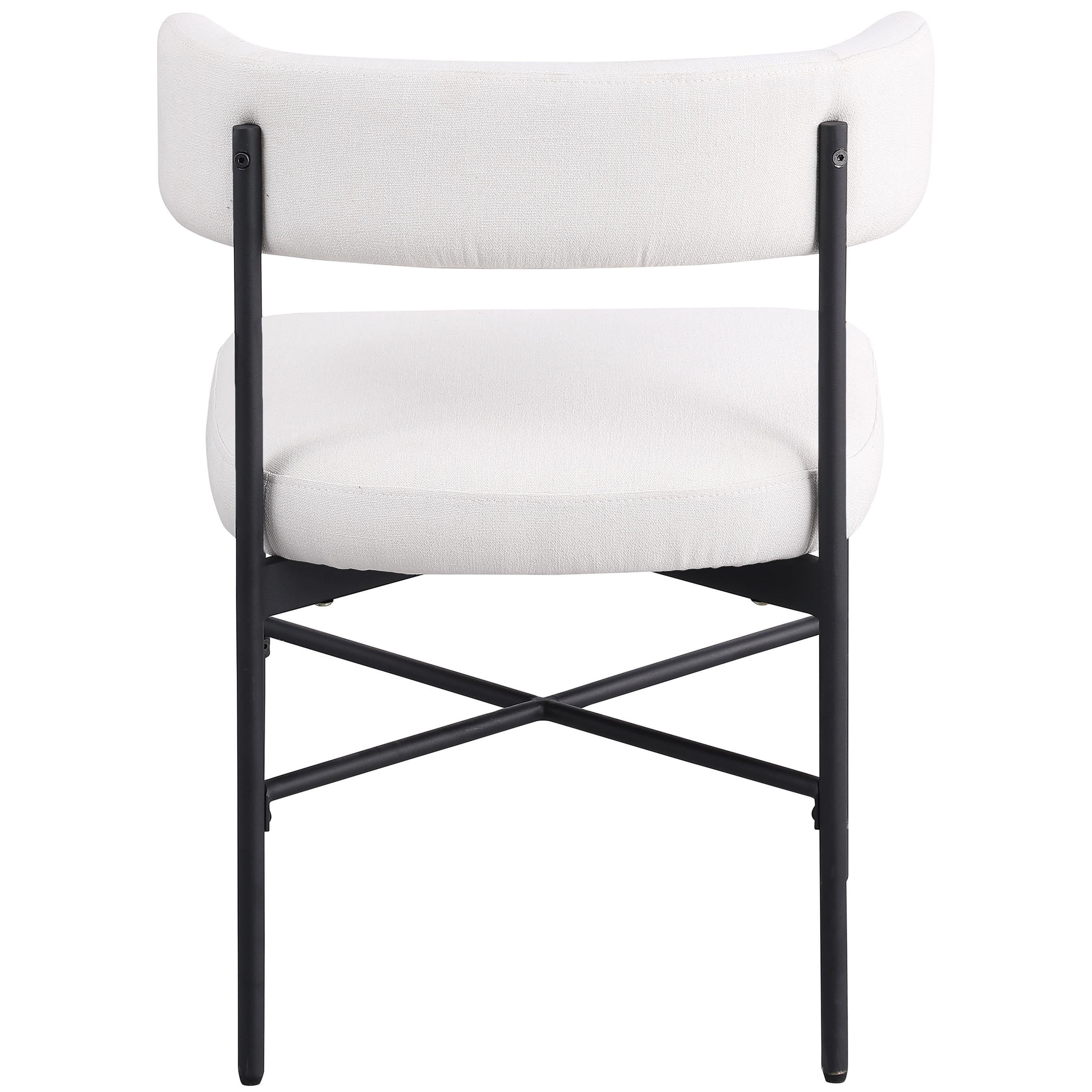 Meridian Rivage Cream Durable Linen Textured Fabric Dining Chair