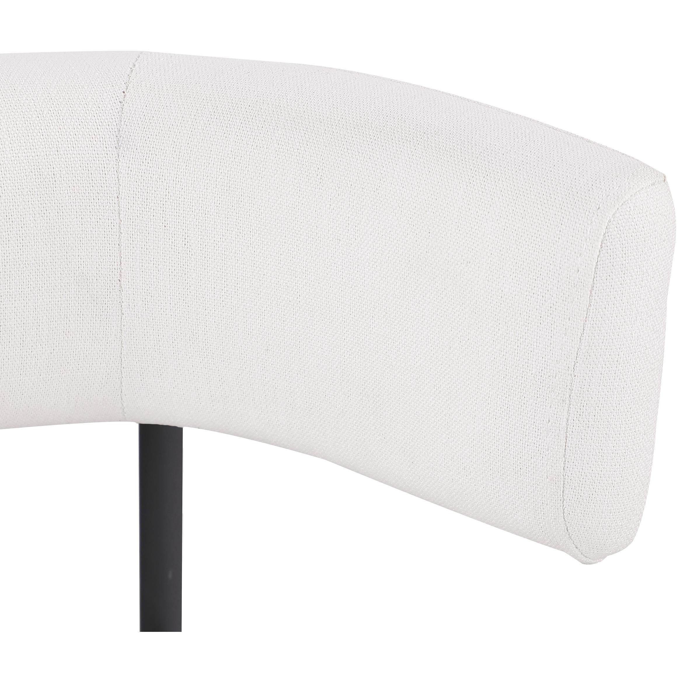 Meridian Rivage Cream Durable Linen Textured Fabric Dining Chair