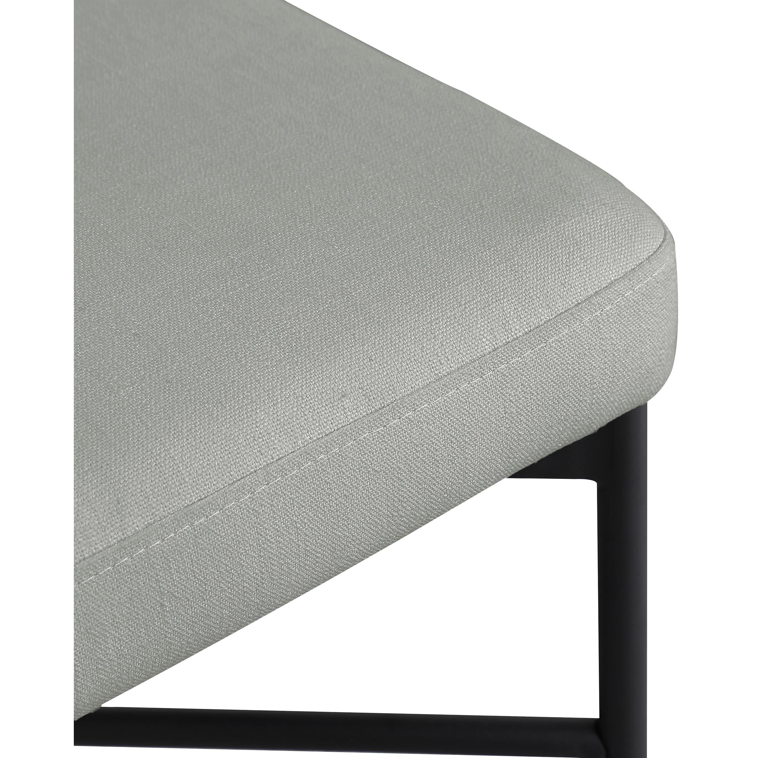 Meridian Rivage Light Grey Durable Linen Textured Fabric Stool