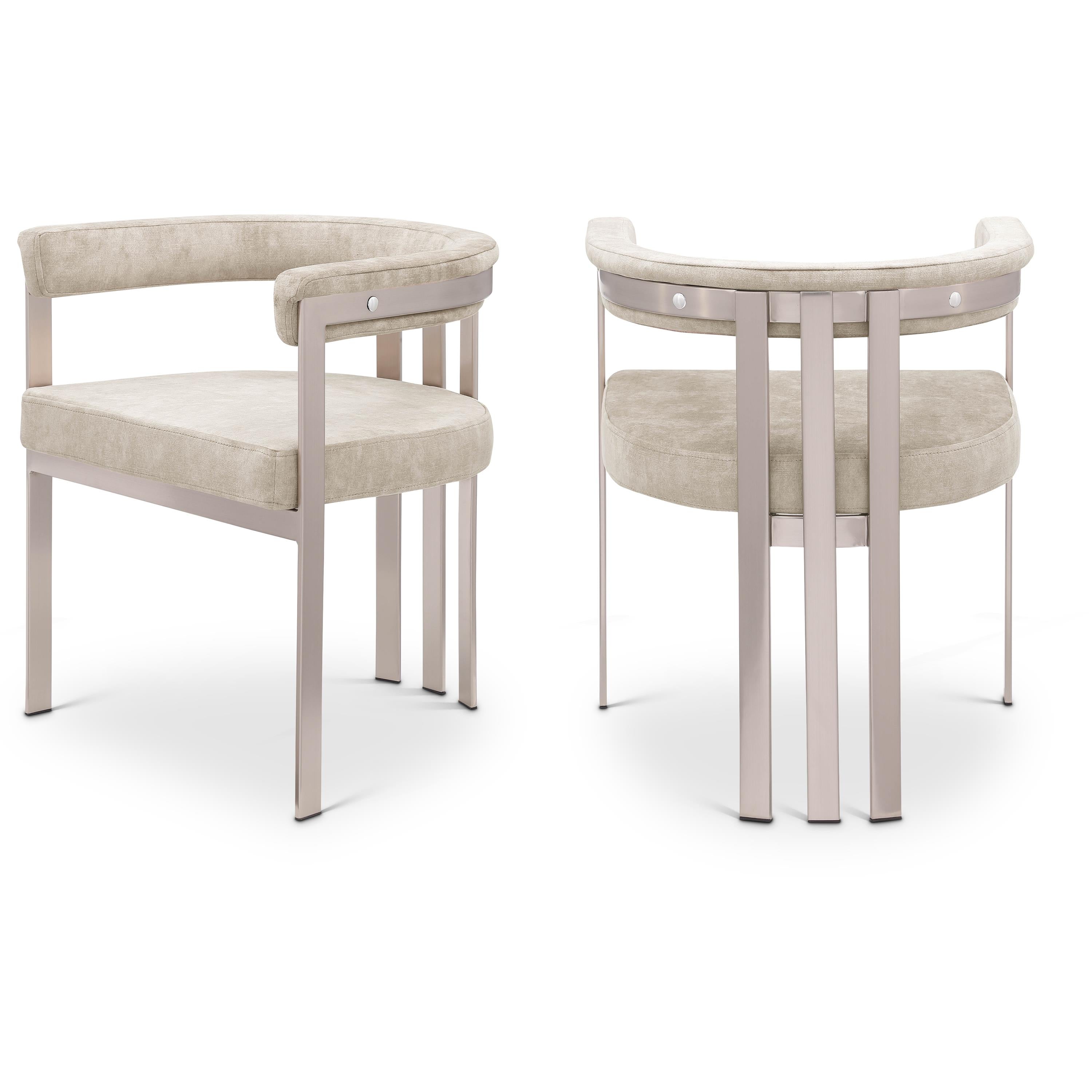 Meridian Marcello Beige Velvet Dining Chair