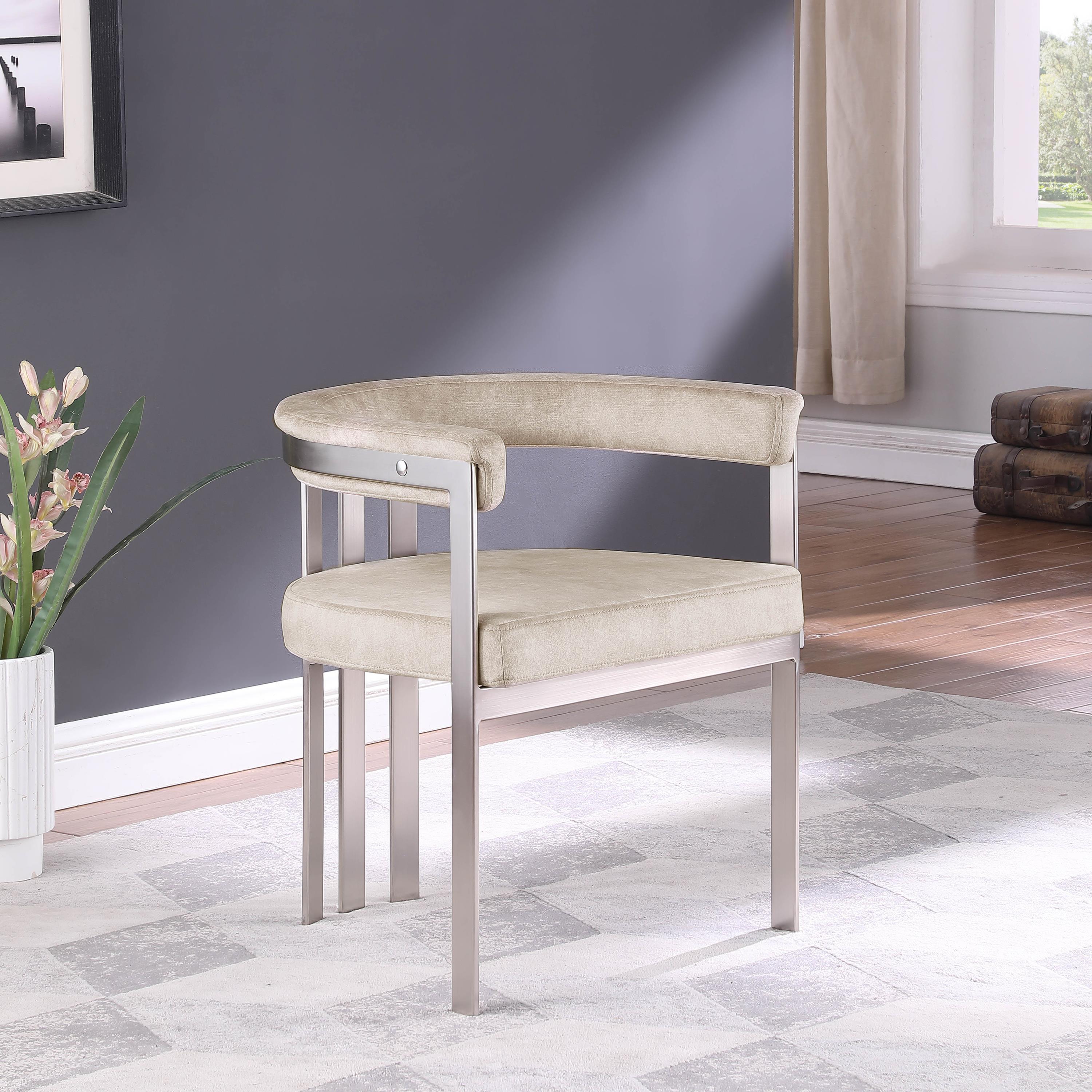 Meridian Marcello Beige Velvet Dining Chair
