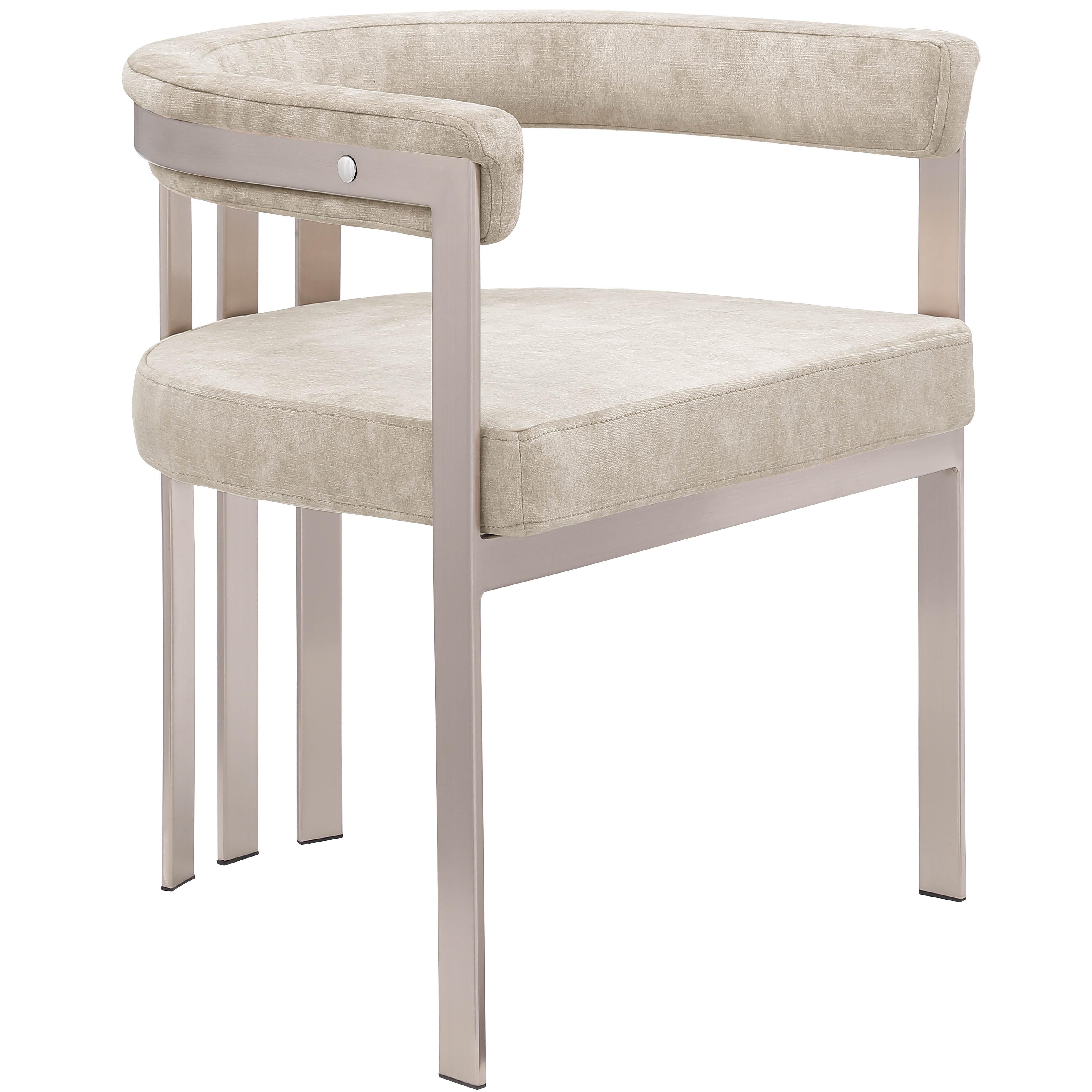 Meridian Marcello Beige Velvet Dining Chair