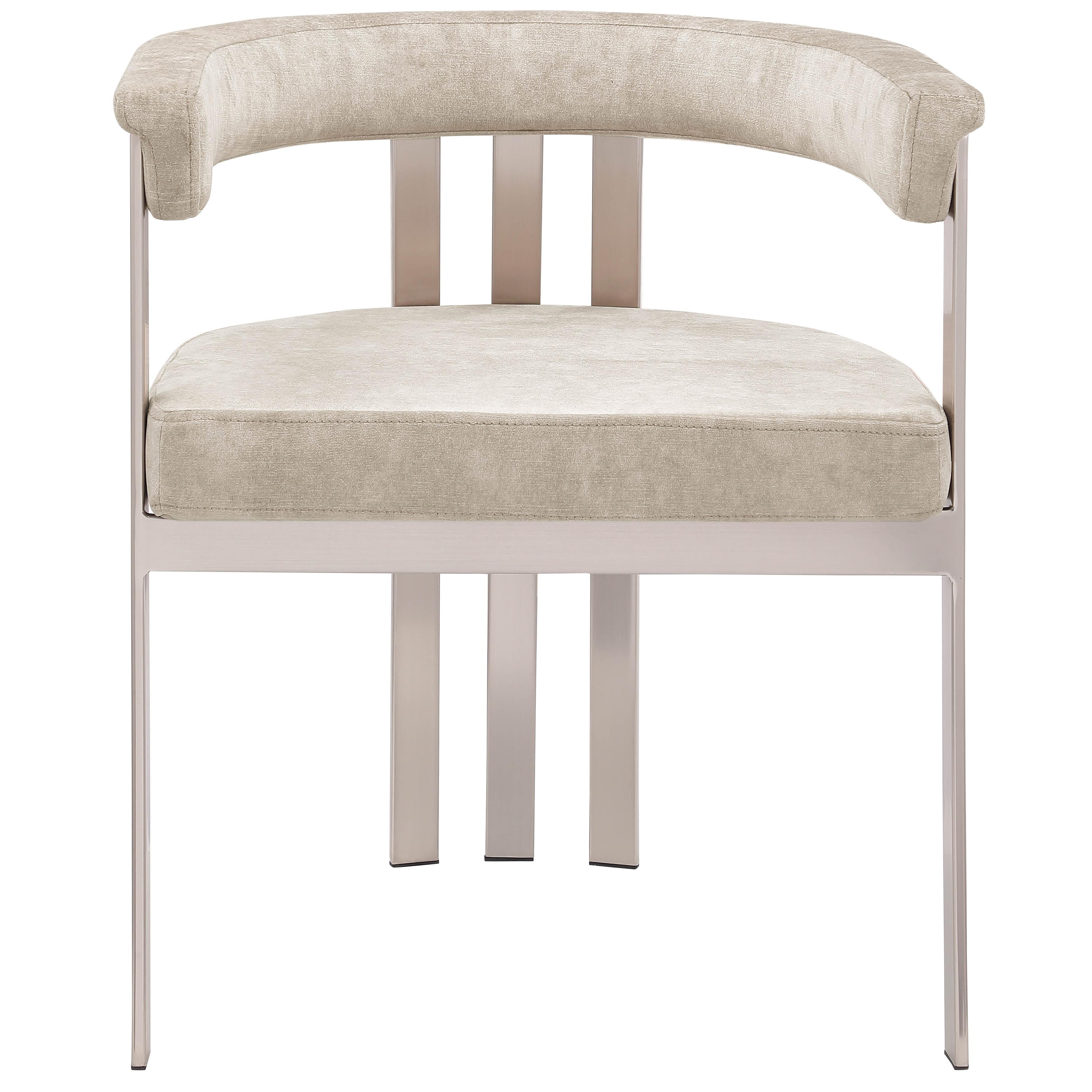 Meridian Marcello Beige Velvet Dining Chair