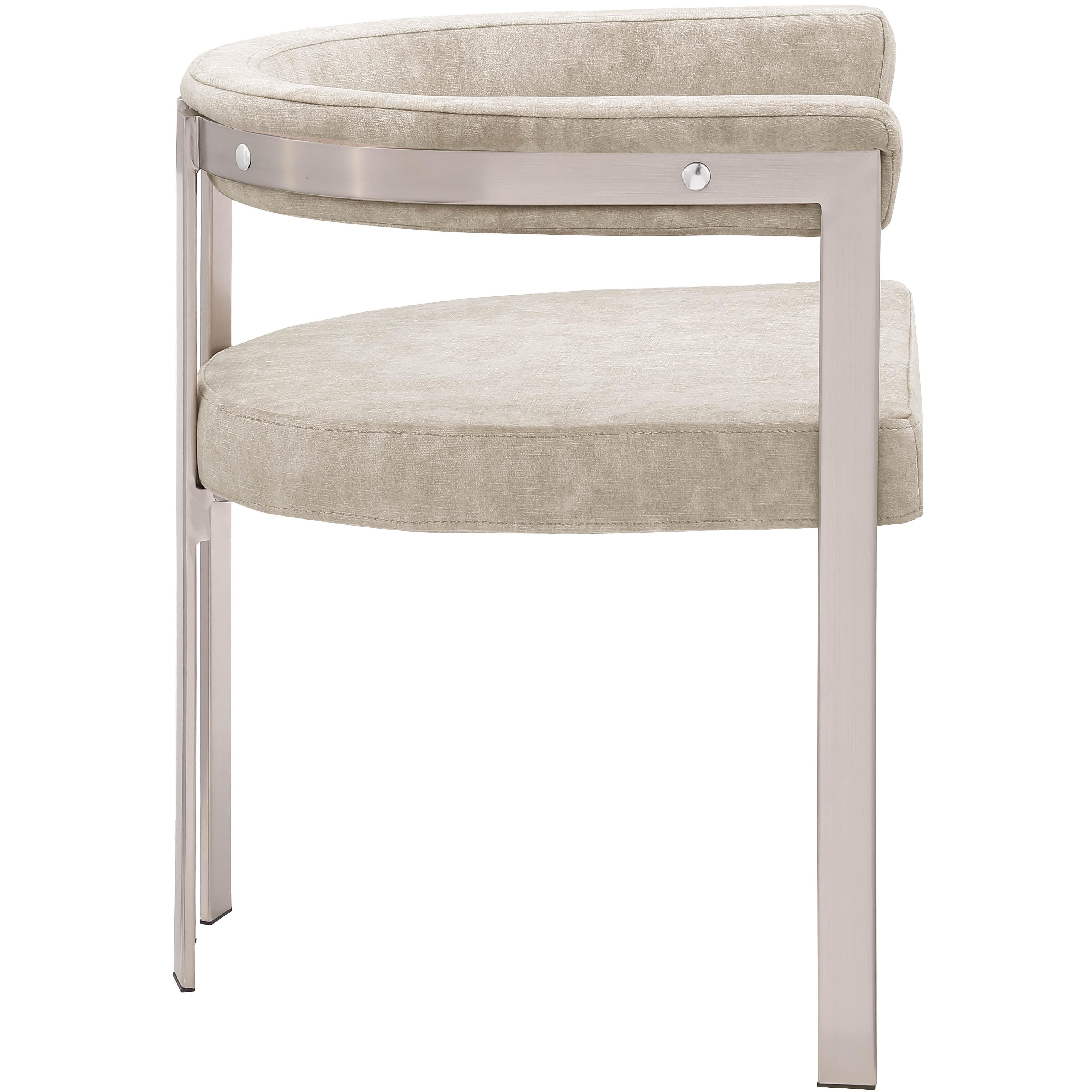 Meridian Marcello Beige Velvet Dining Chair