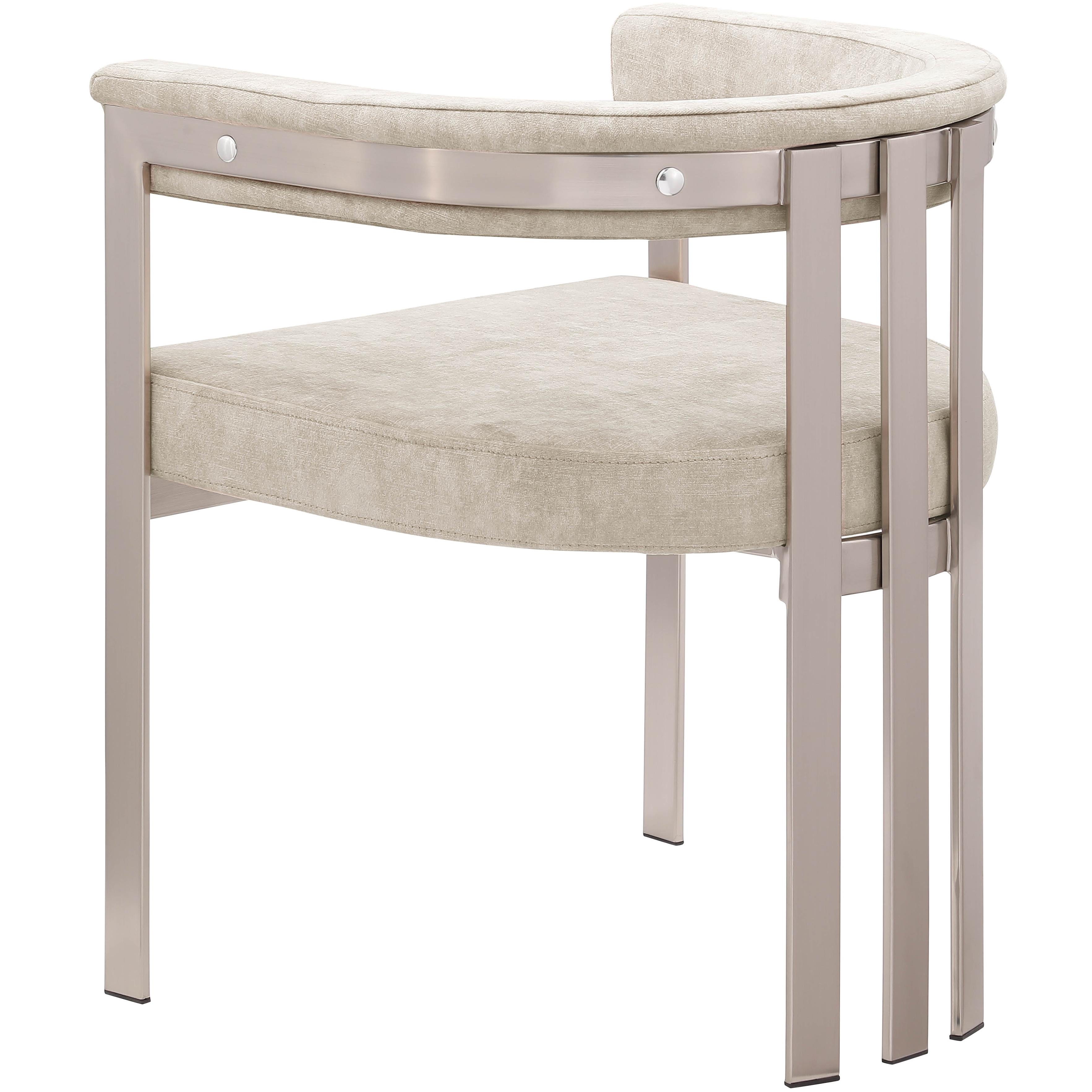 Meridian Marcello Beige Velvet Dining Chair