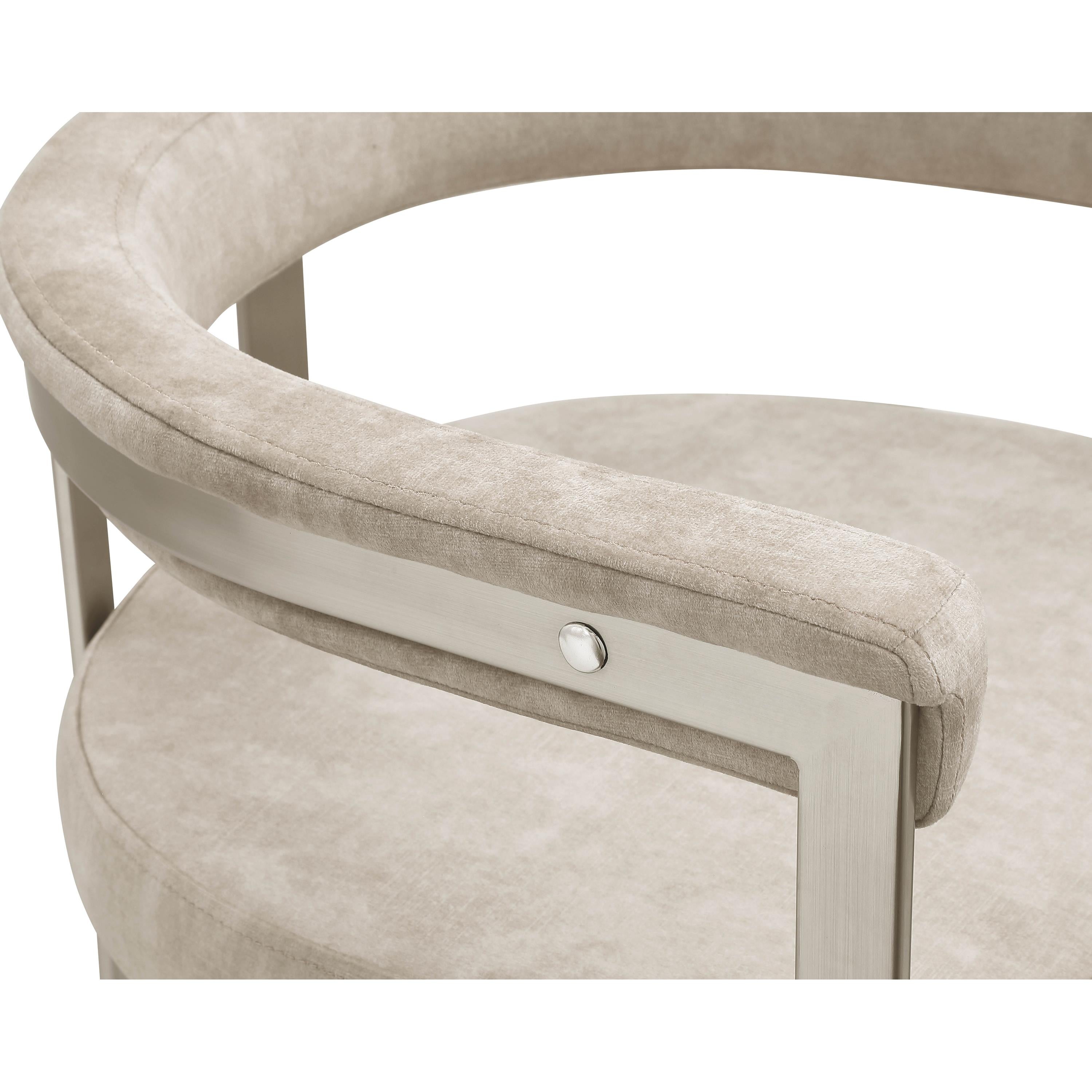 Meridian Marcello Beige Velvet Dining Chair