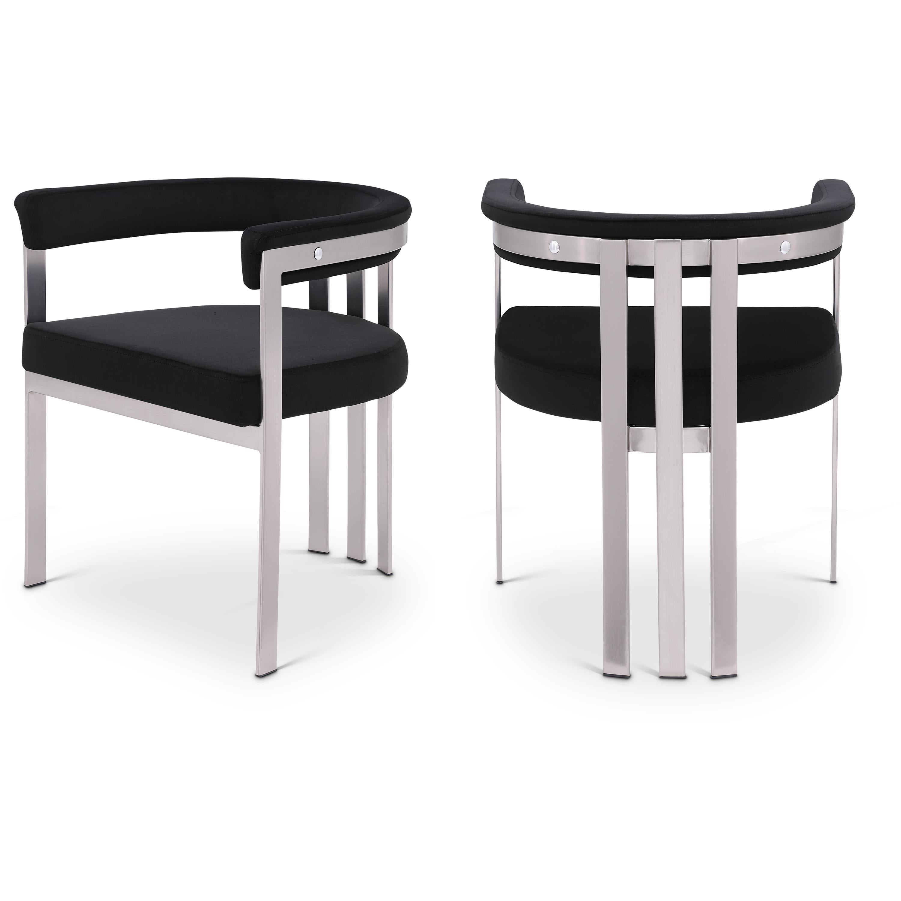 Meridian Marcello Black Velvet Dining Chair