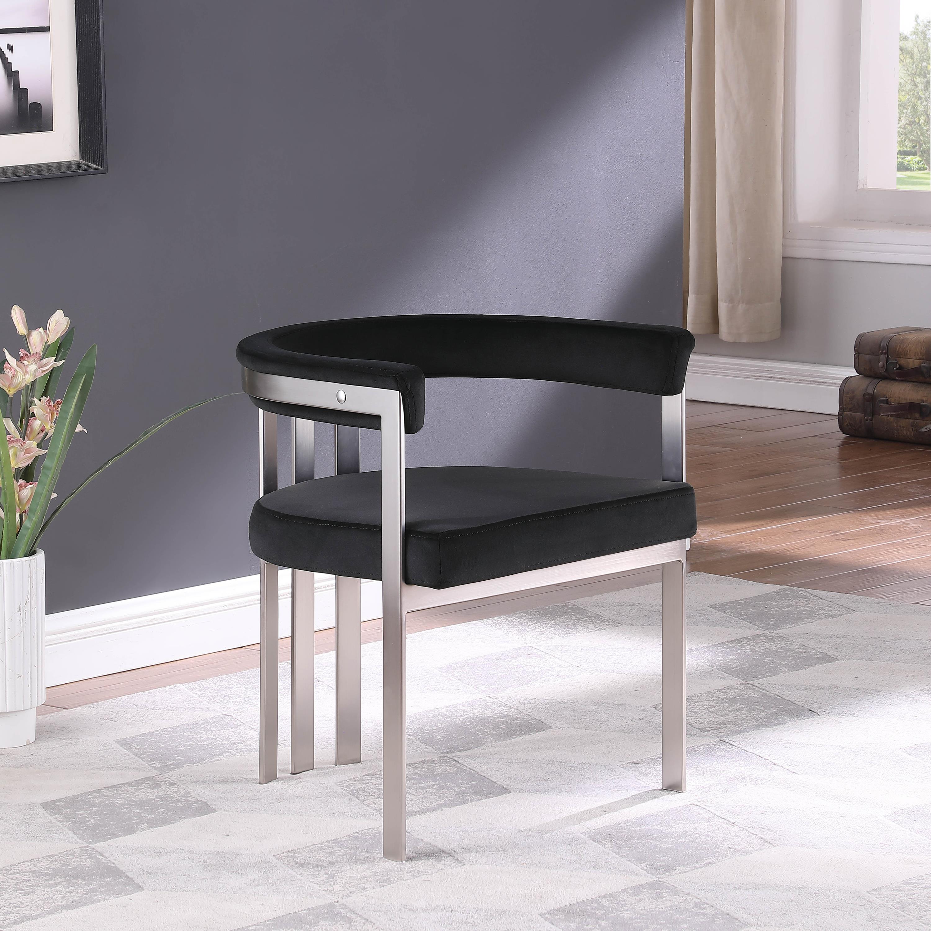 Meridian Marcello Black Velvet Dining Chair