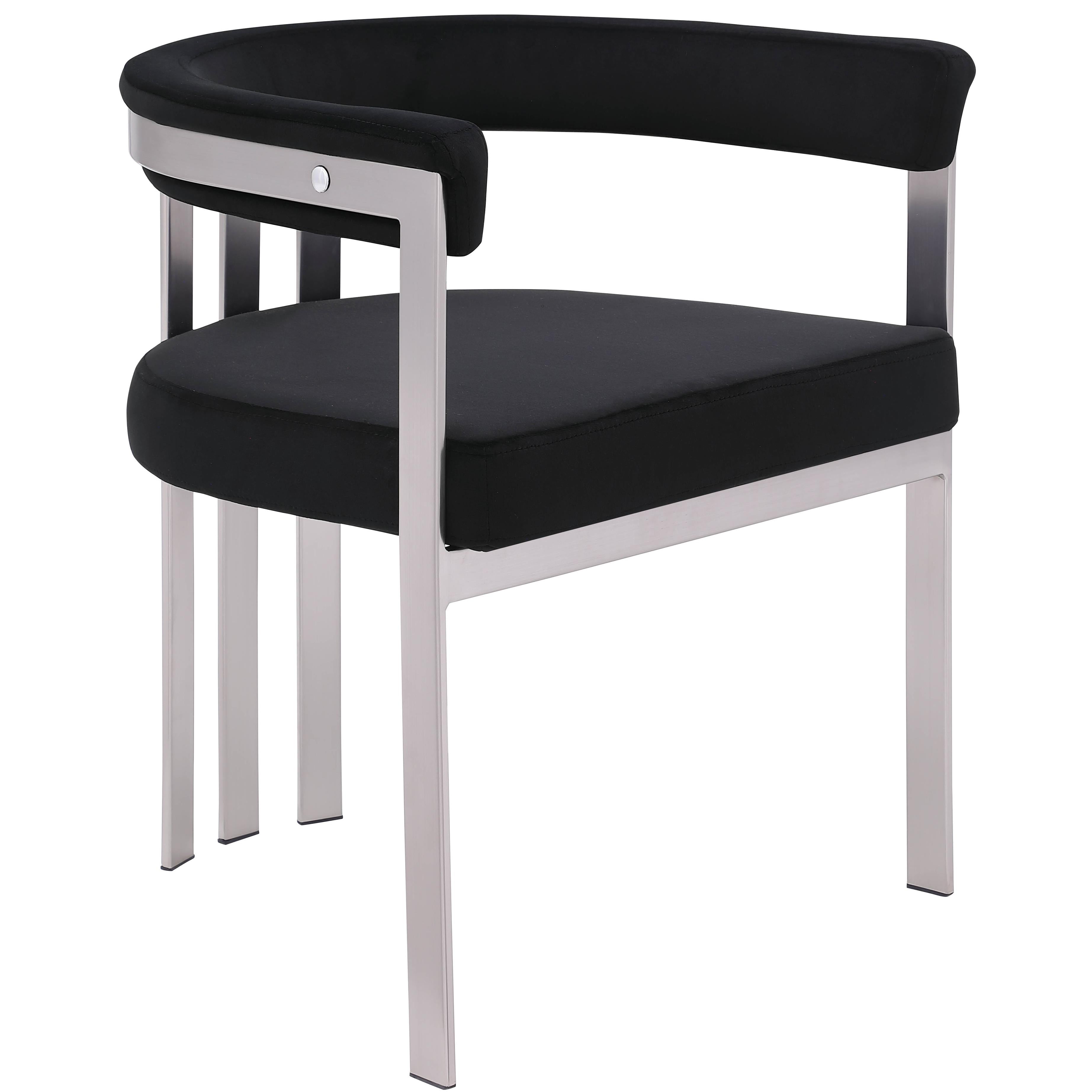 Meridian Marcello Black Velvet Dining Chair