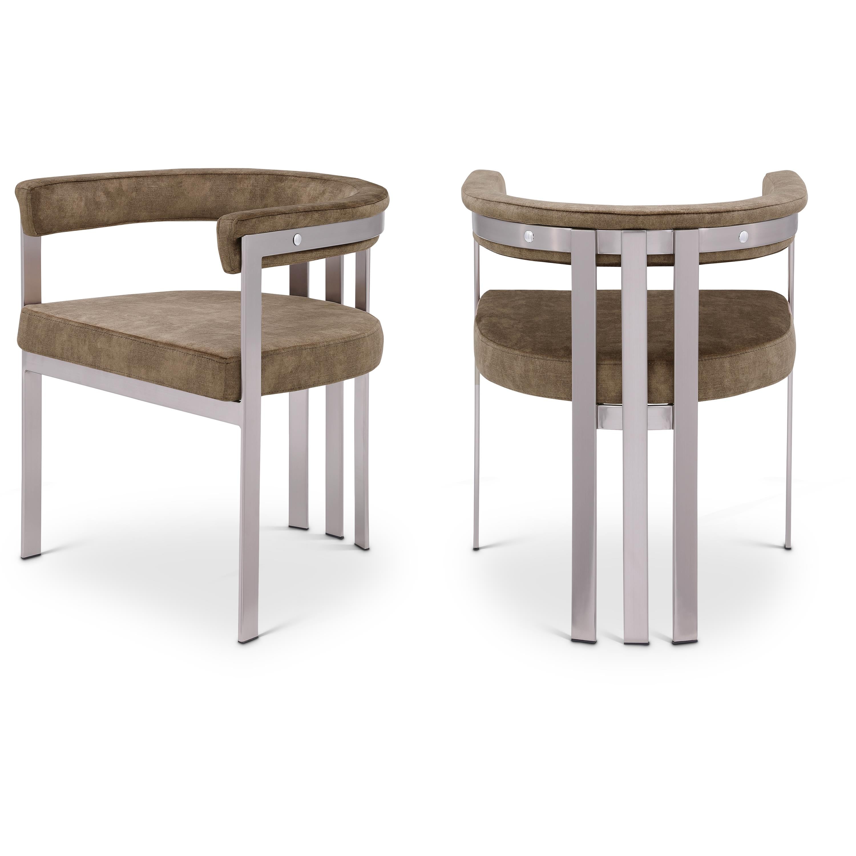 Meridian Marcello Brown Velvet Dining Chair