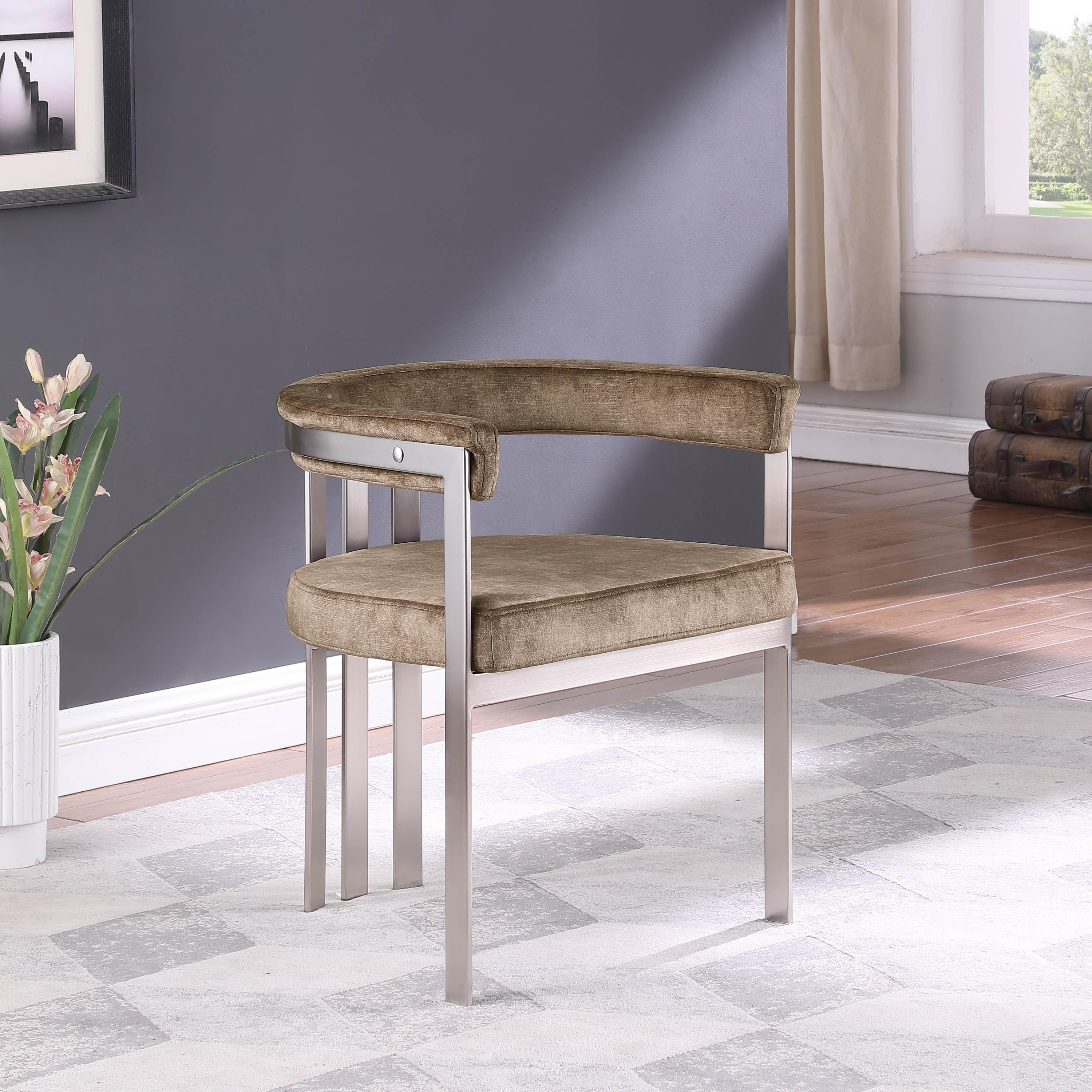 Meridian Marcello Brown Velvet Dining Chair