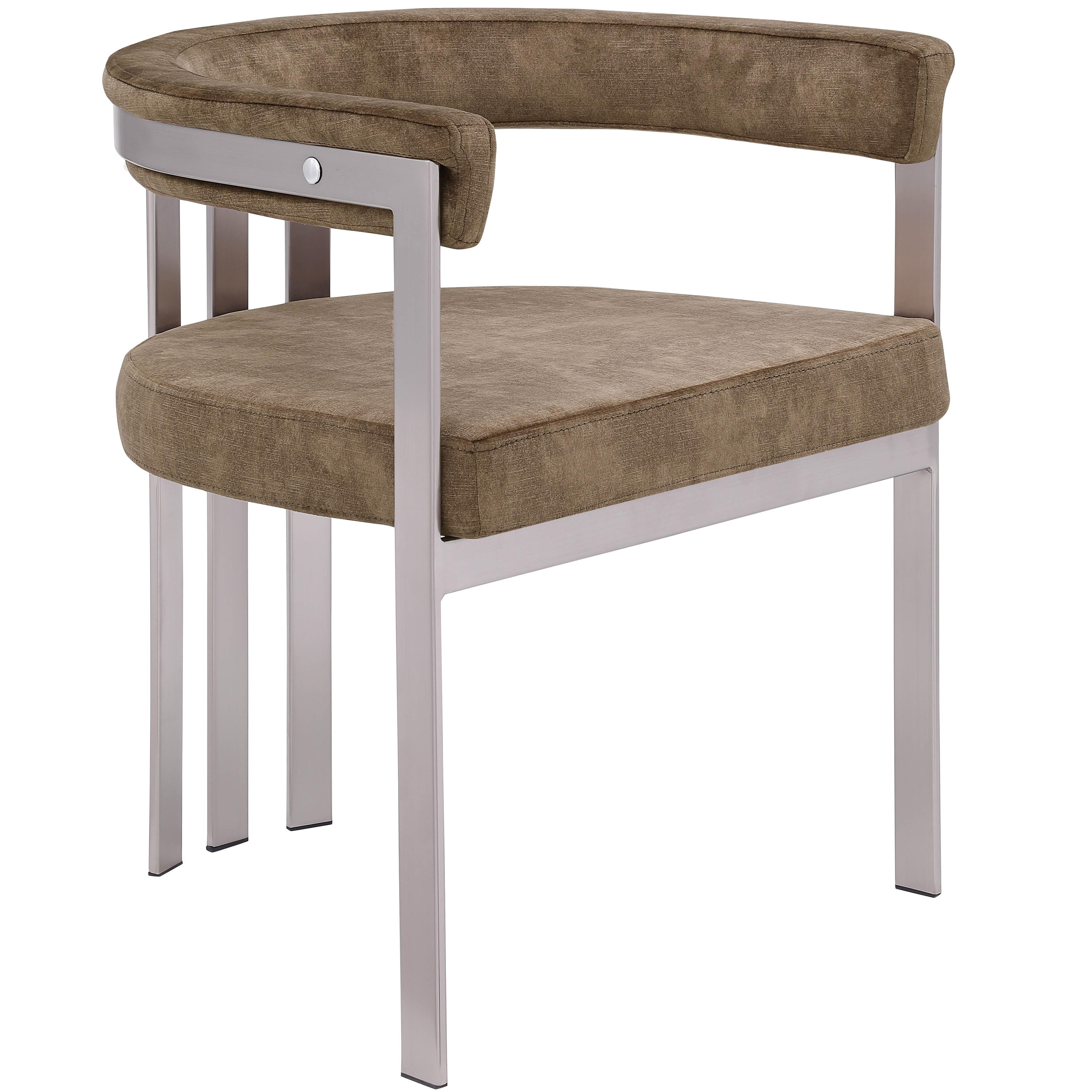 Meridian Marcello Brown Velvet Dining Chair