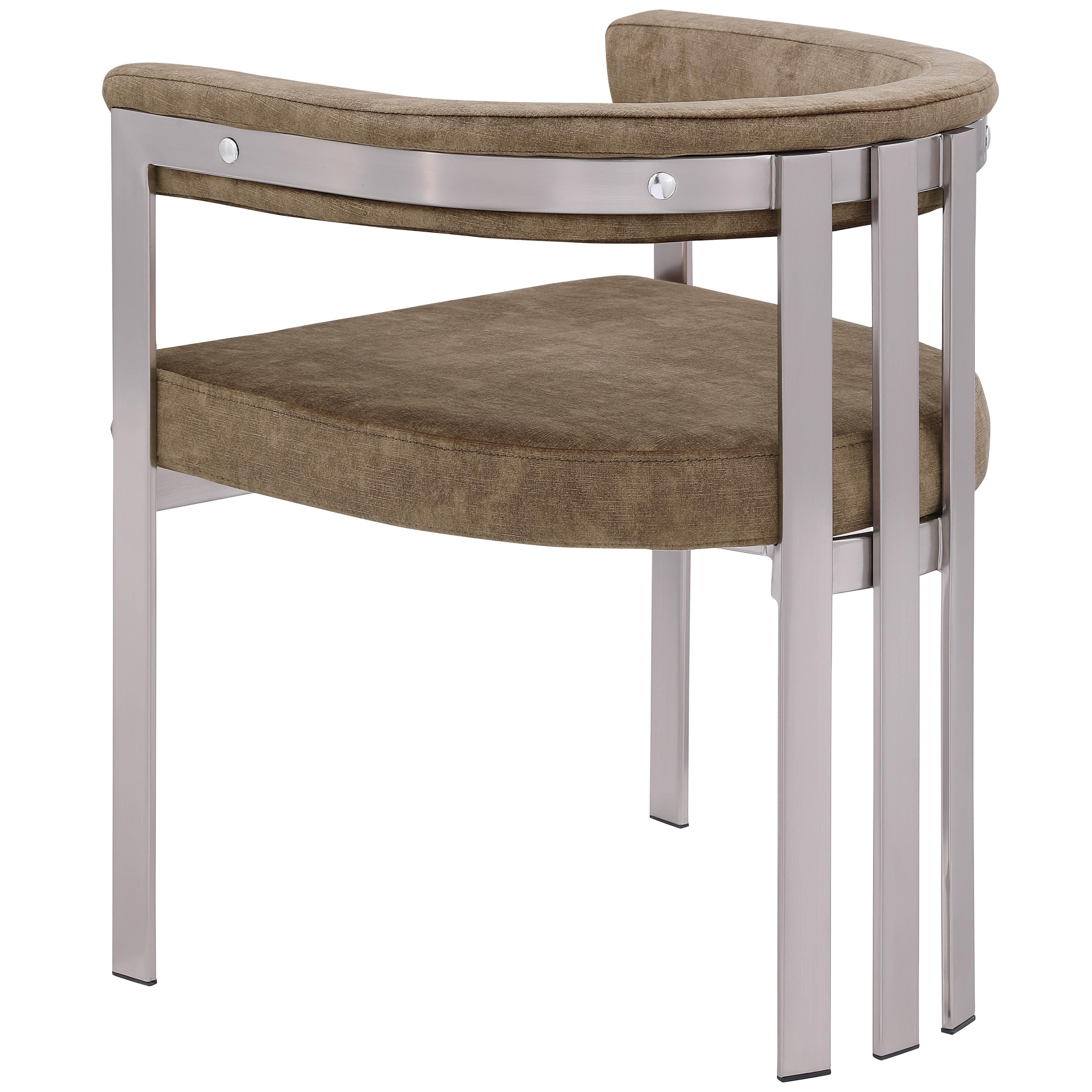 Meridian Marcello Brown Velvet Dining Chair