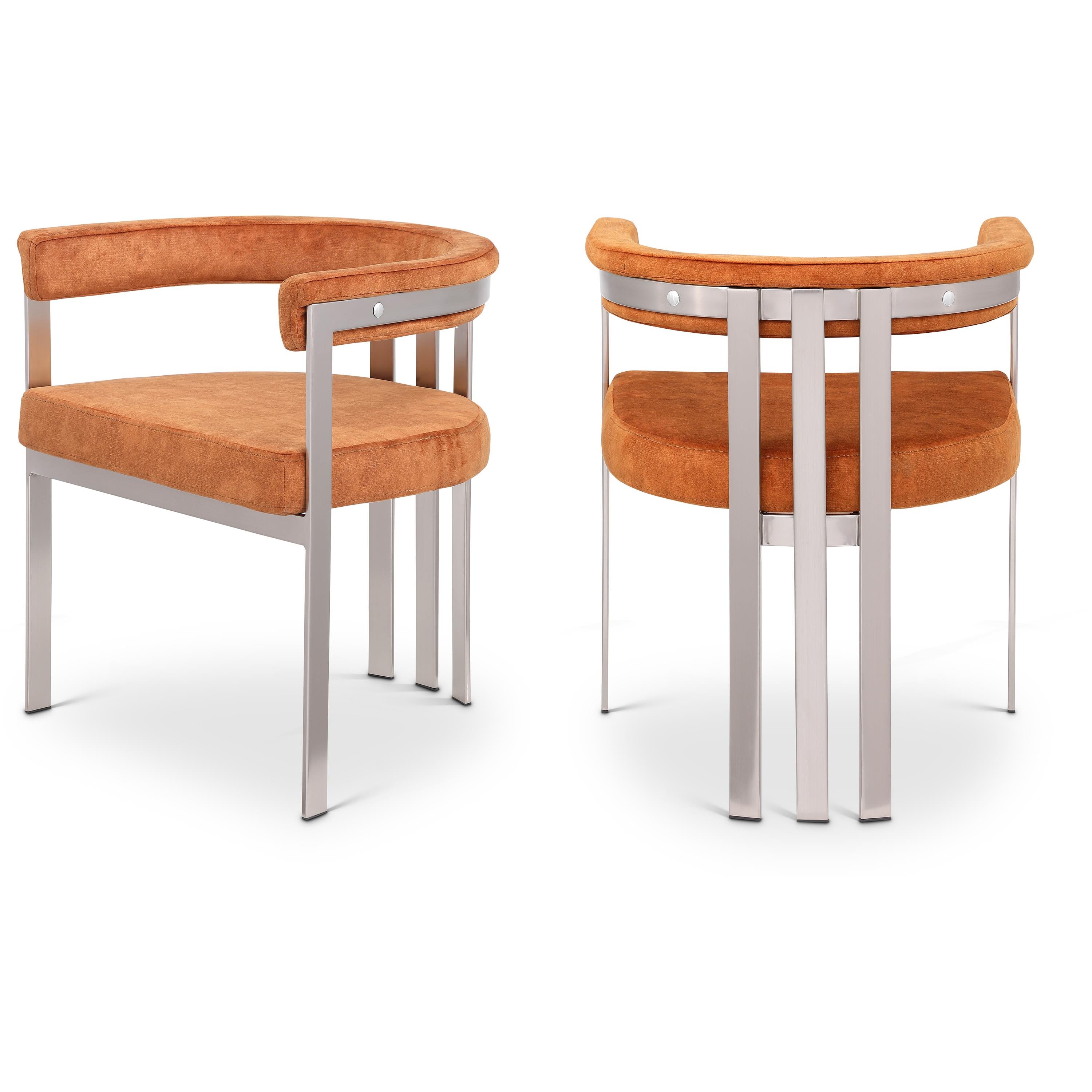 Meridian Marcello Cognac Velvet Dining Chair