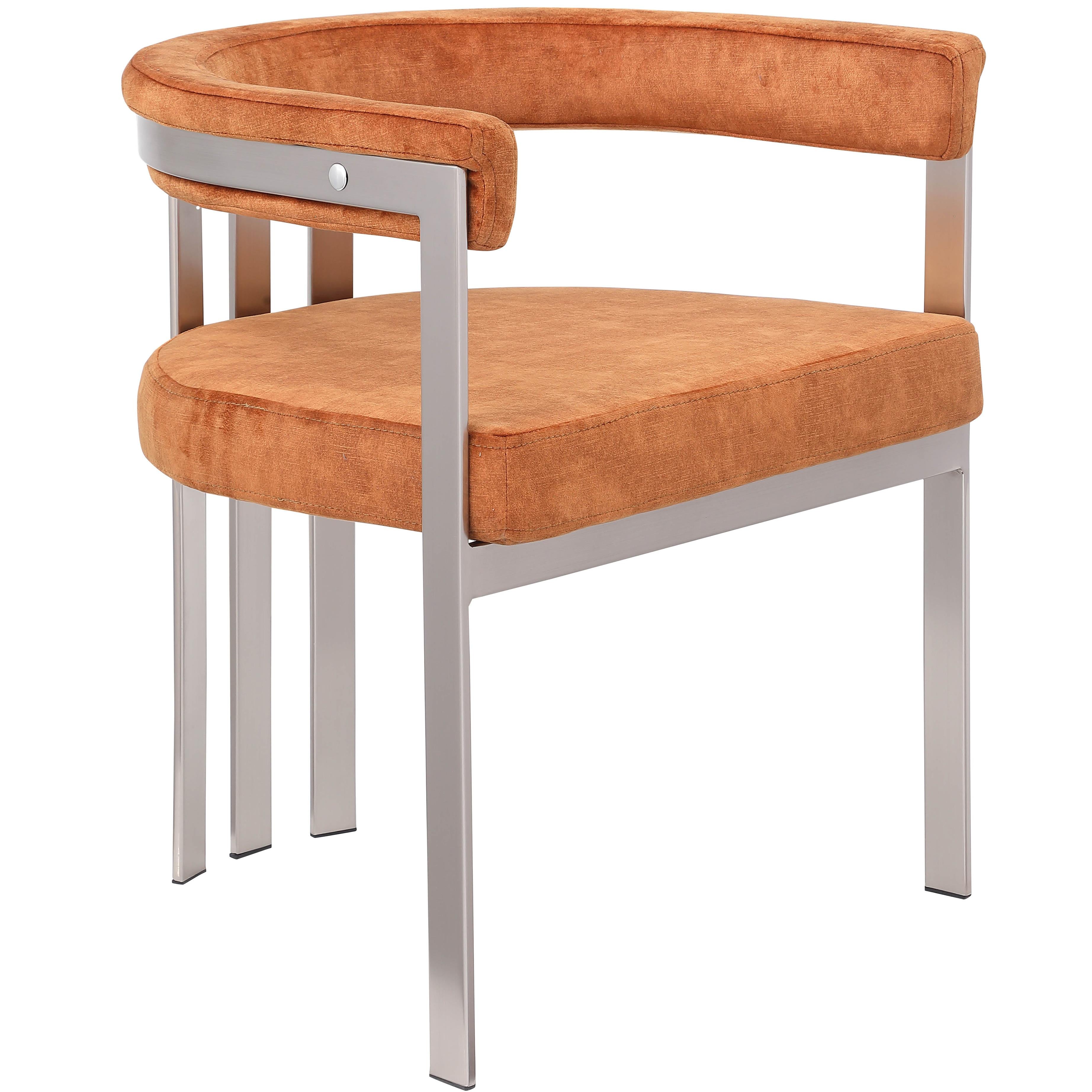 Meridian Marcello Cognac Velvet Dining Chair