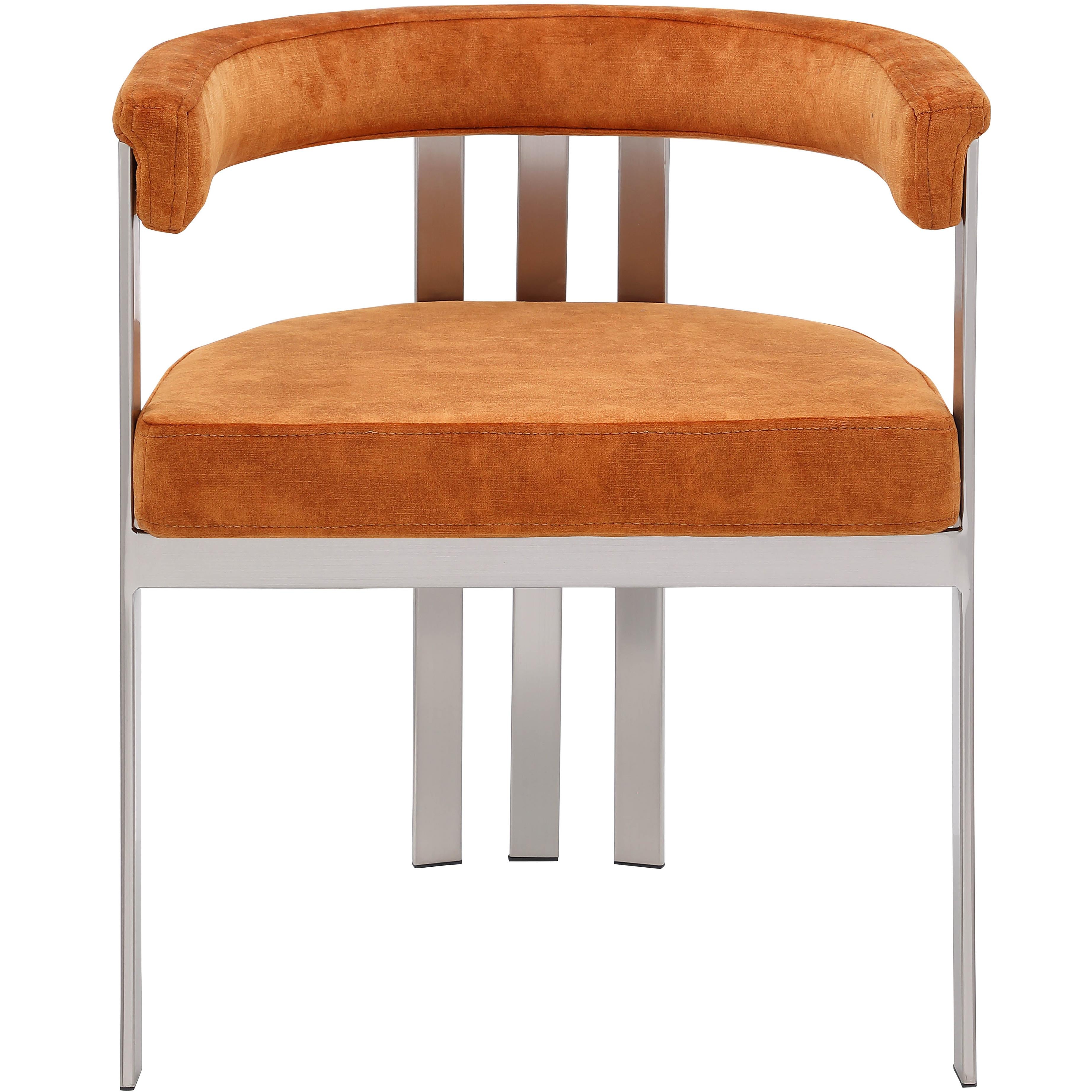 Meridian Marcello Cognac Velvet Dining Chair