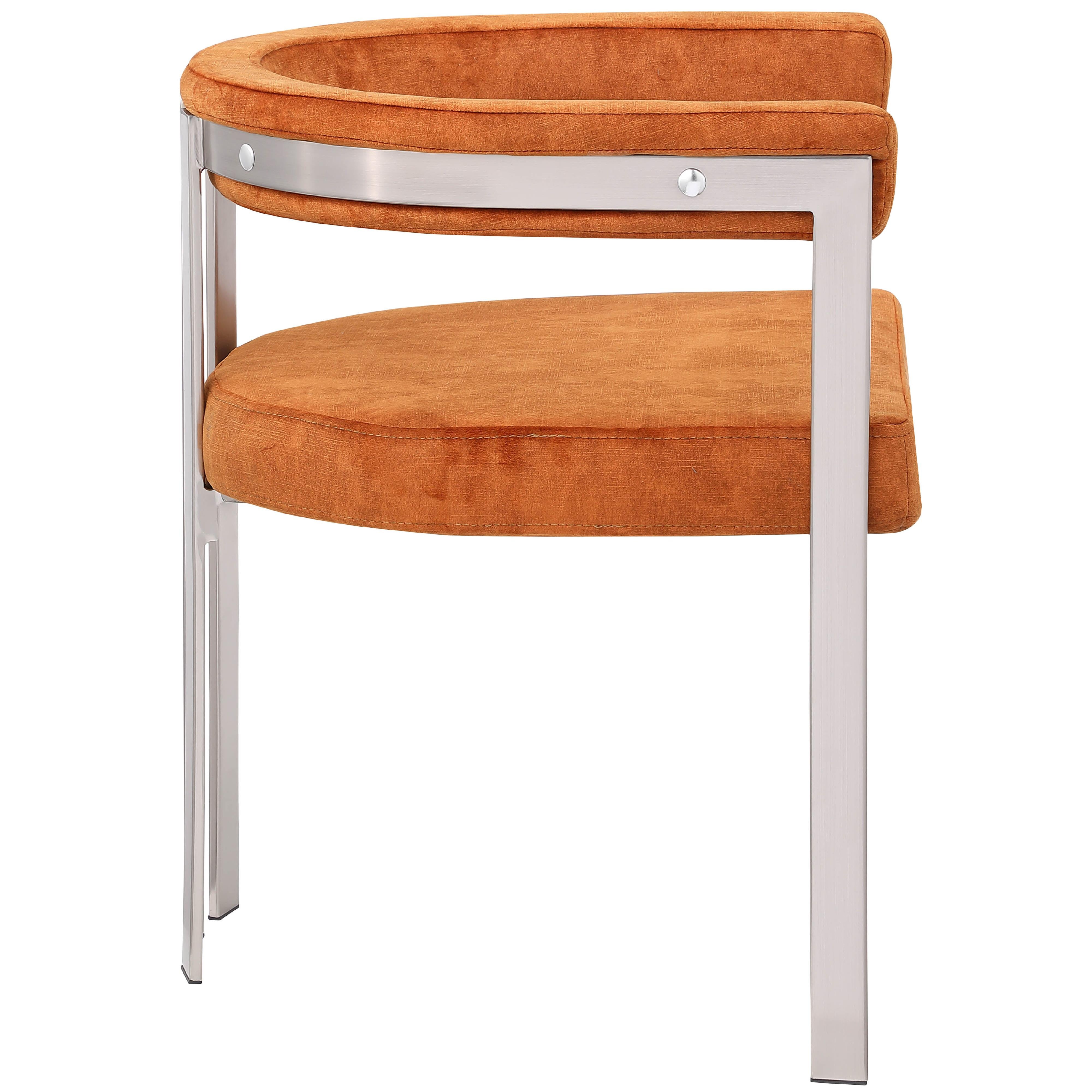 Meridian Marcello Cognac Velvet Dining Chair