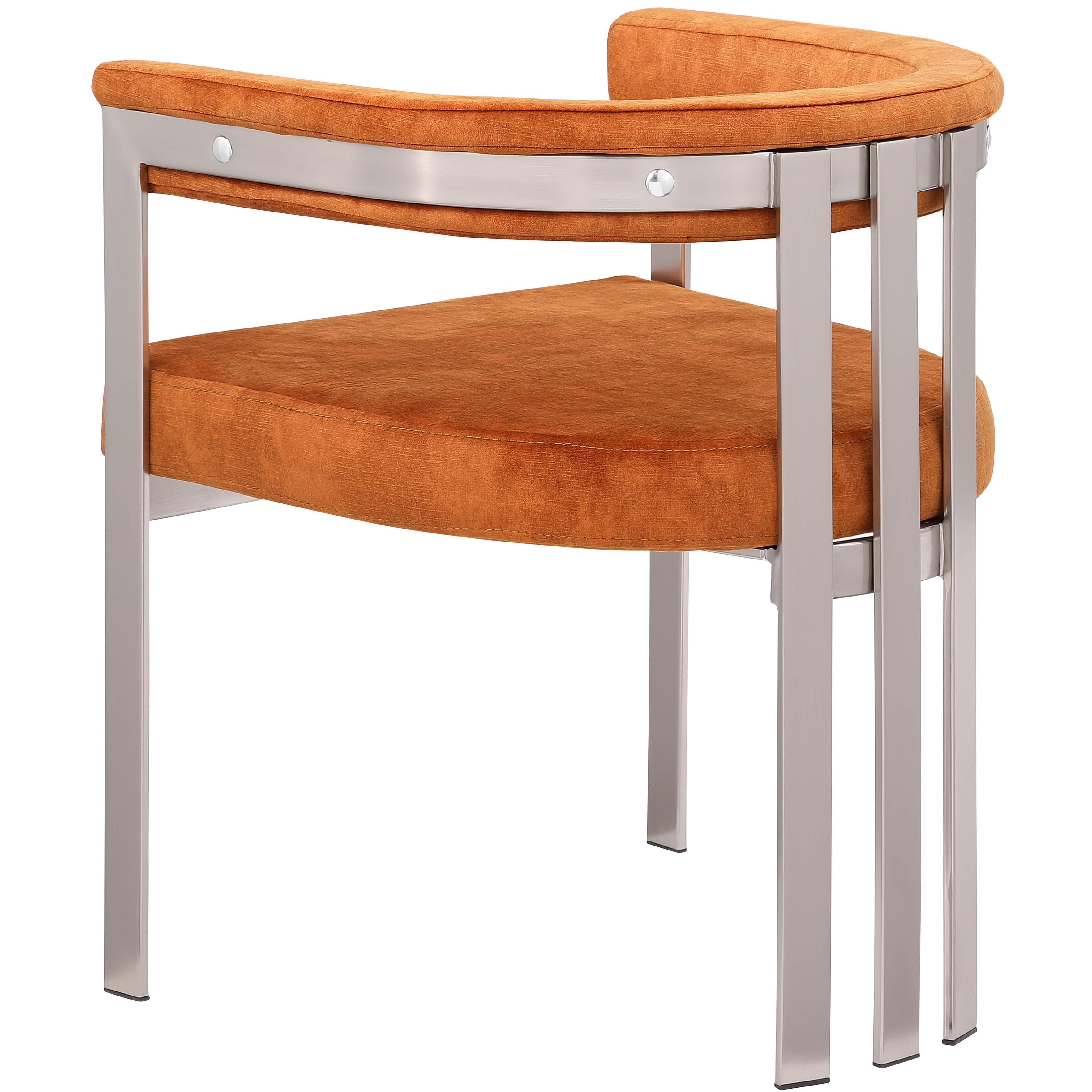 Meridian Marcello Cognac Velvet Dining Chair