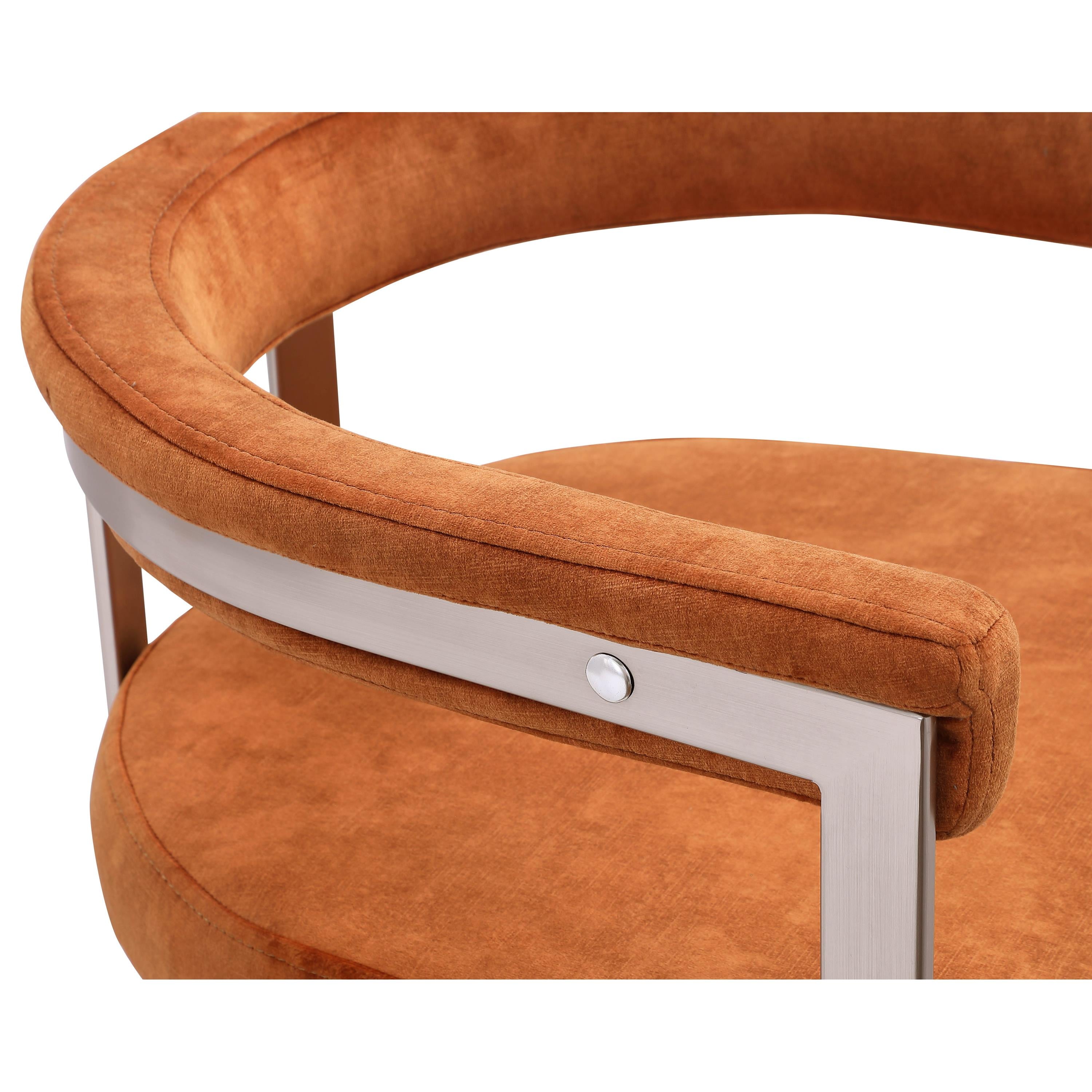 Meridian Marcello Cognac Velvet Dining Chair