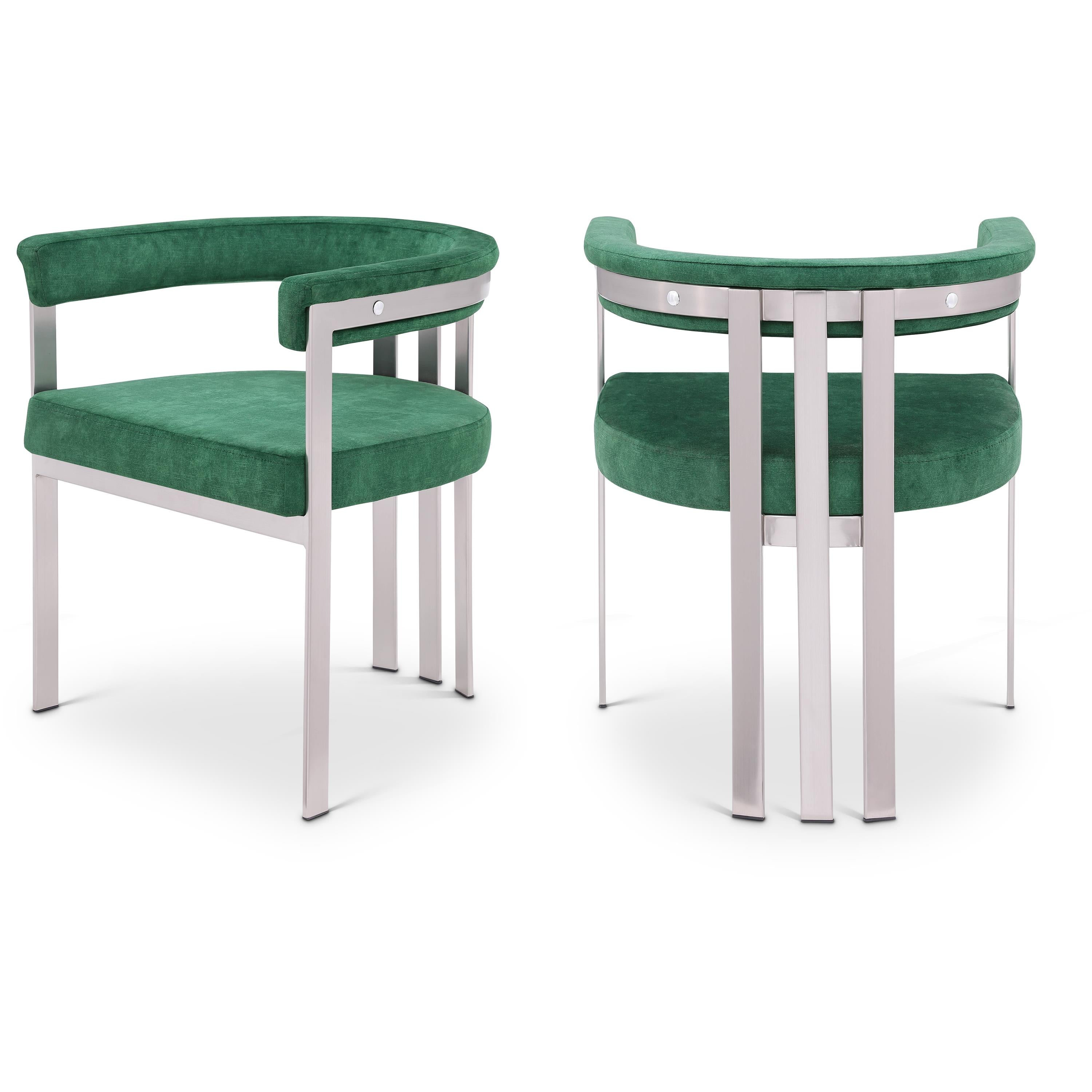 Meridian Marcello Green Velvet Dining Chair