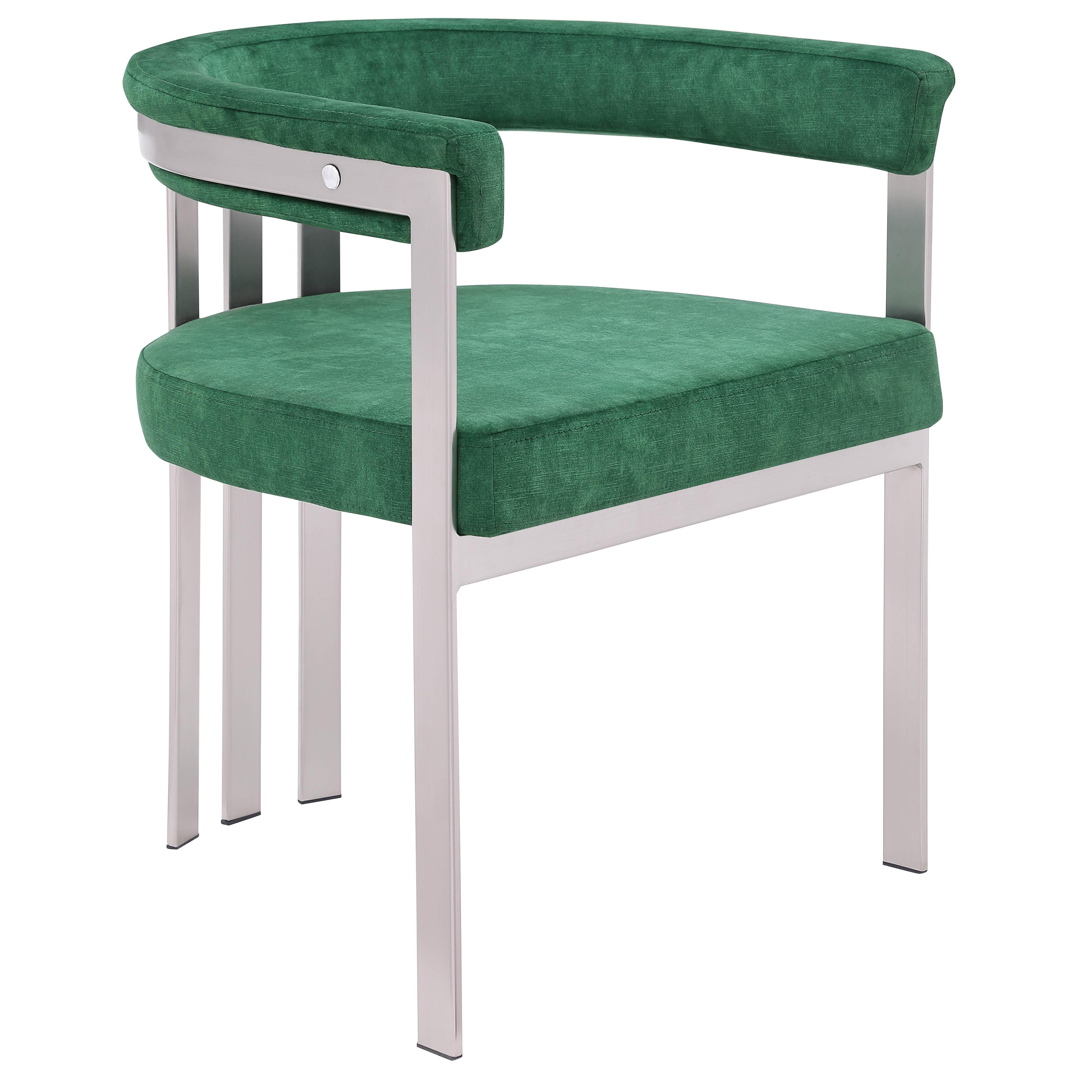 Meridian Marcello Green Velvet Dining Chair