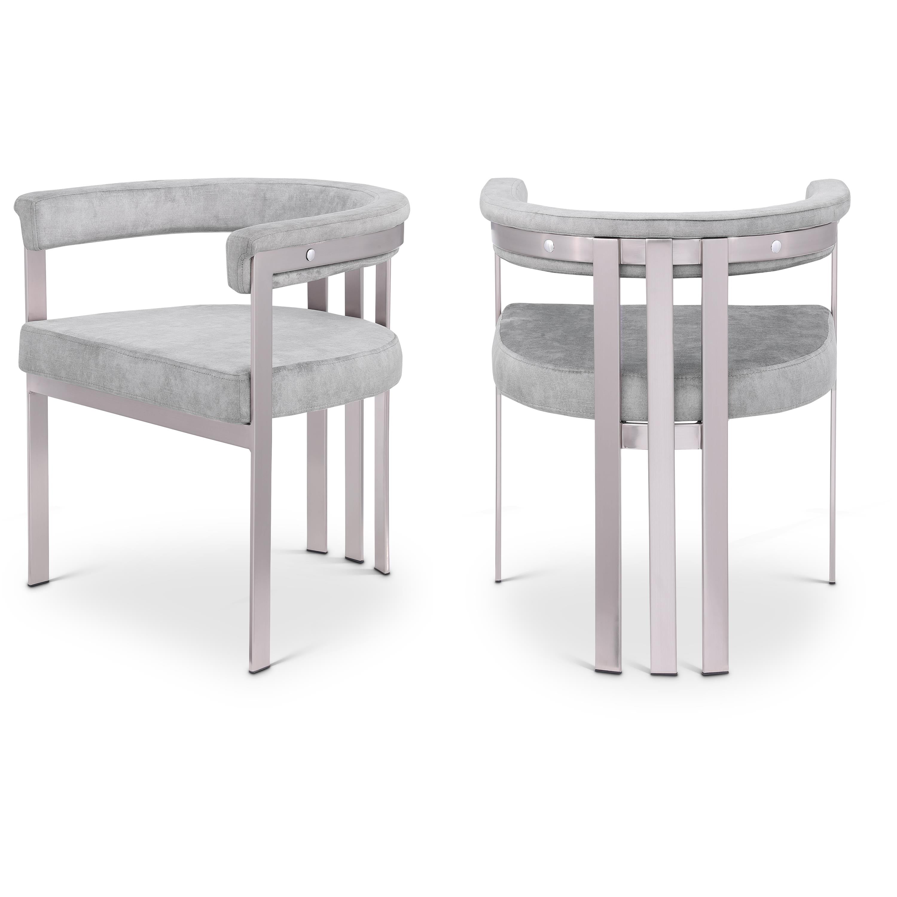 Meridian Marcello Grey Velvet Dining Chair