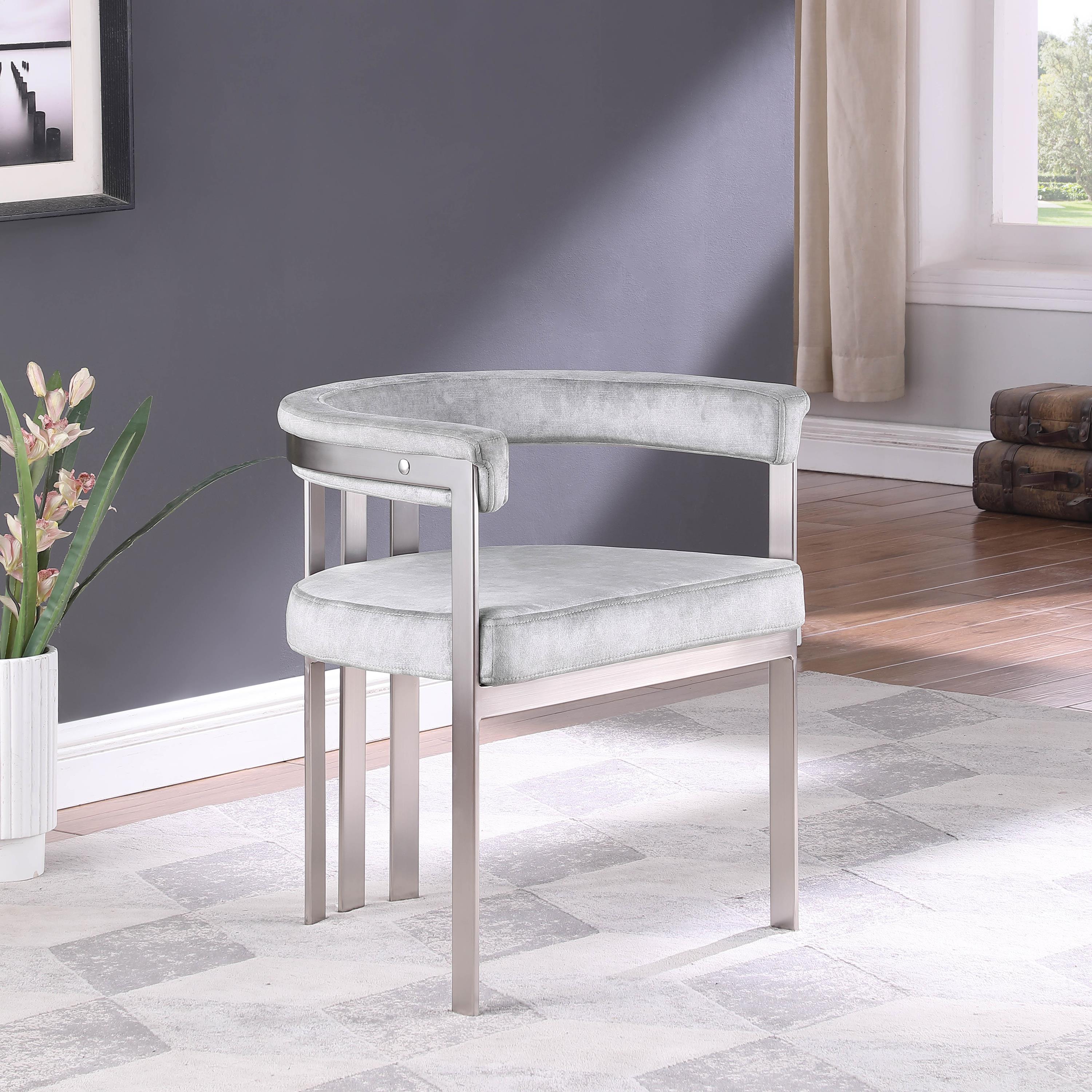 Meridian Marcello Grey Velvet Dining Chair