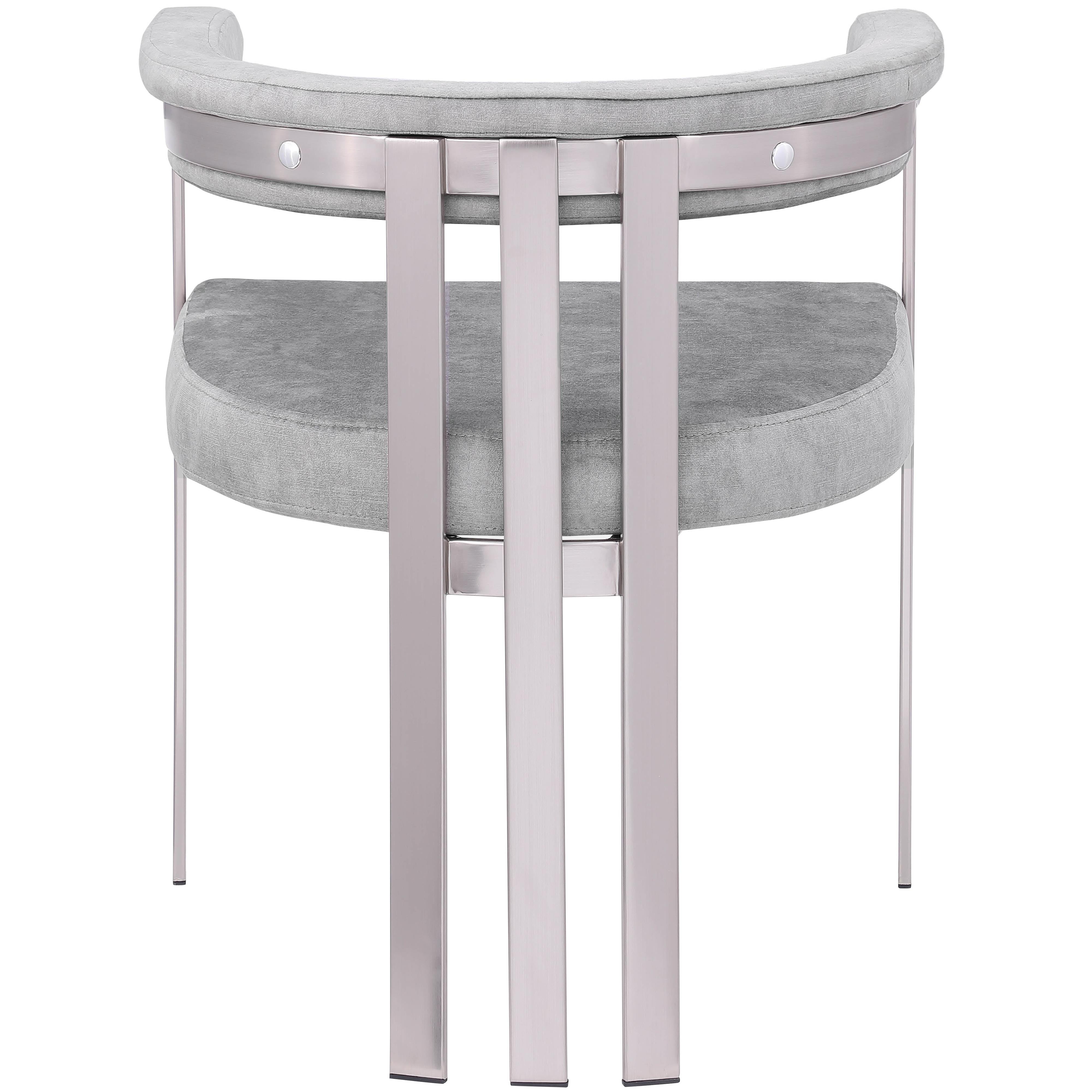 Meridian Marcello Grey Velvet Dining Chair