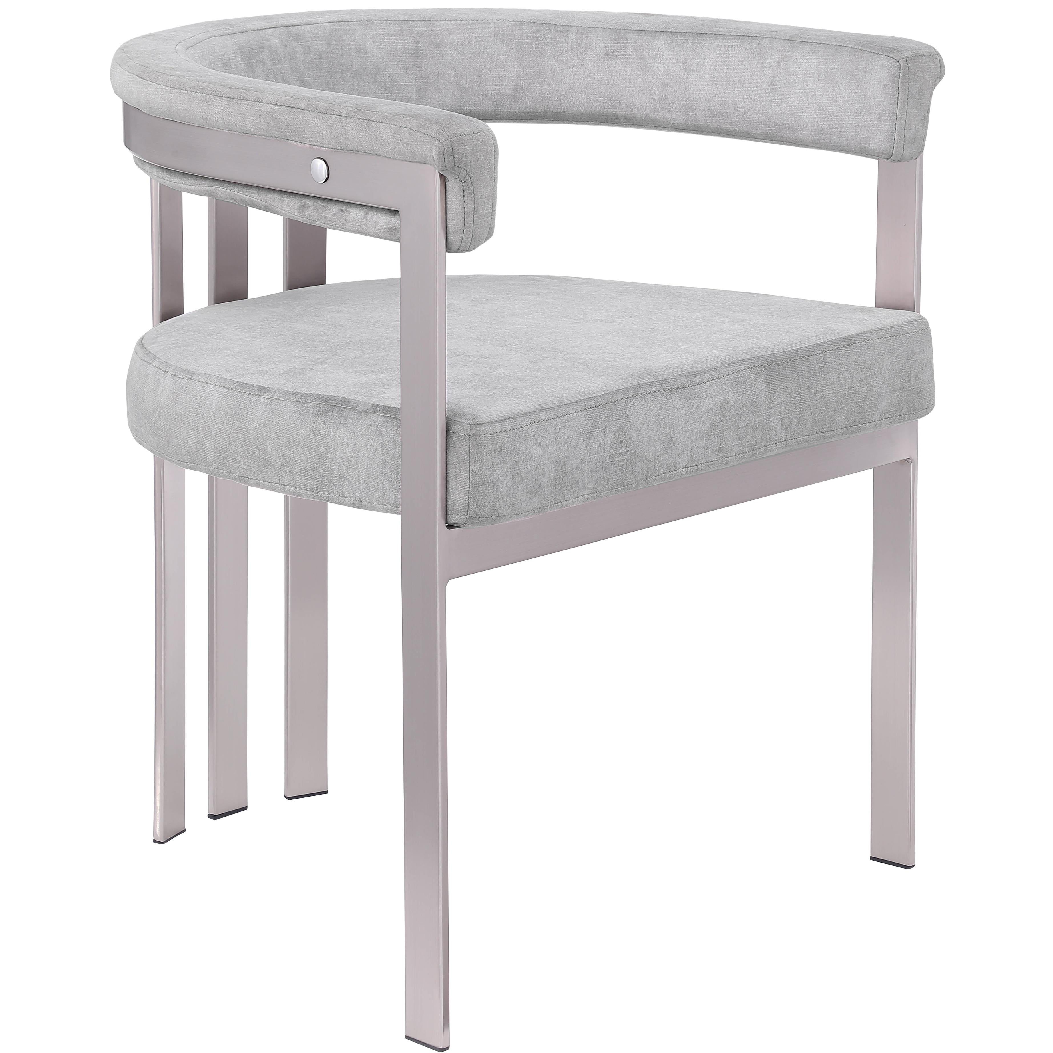 Meridian Marcello Grey Velvet Dining Chair