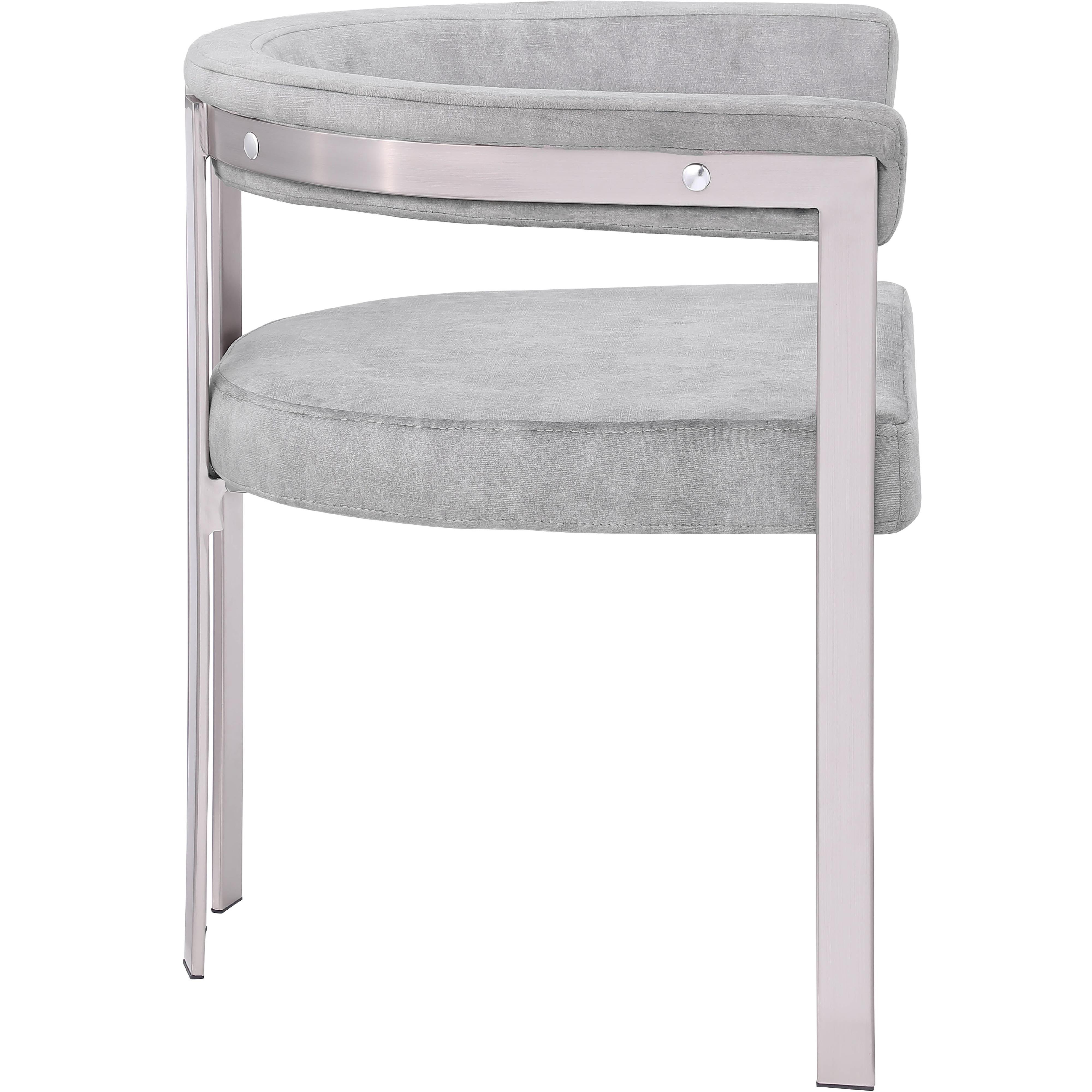 Meridian Marcello Grey Velvet Dining Chair