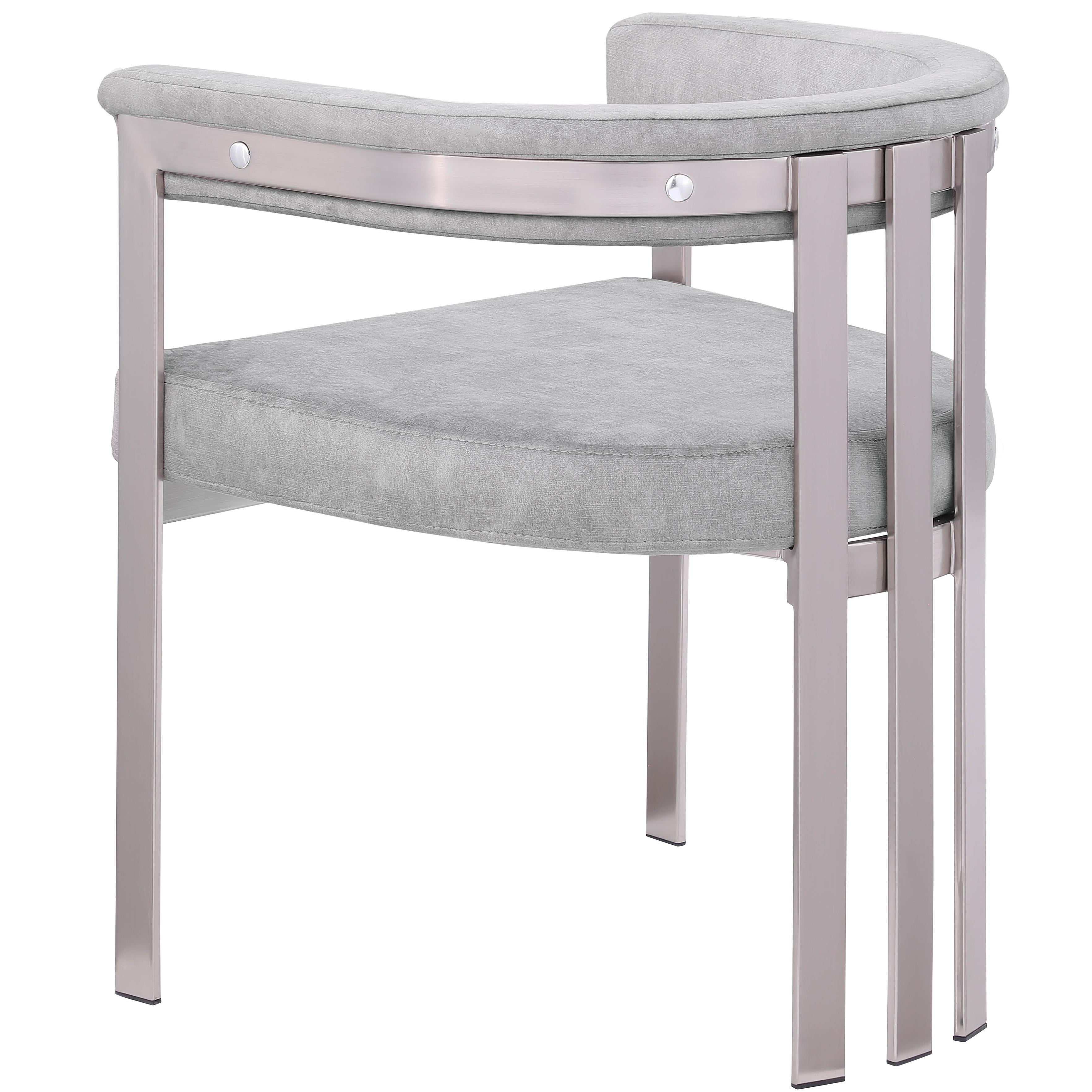 Meridian Marcello Grey Velvet Dining Chair