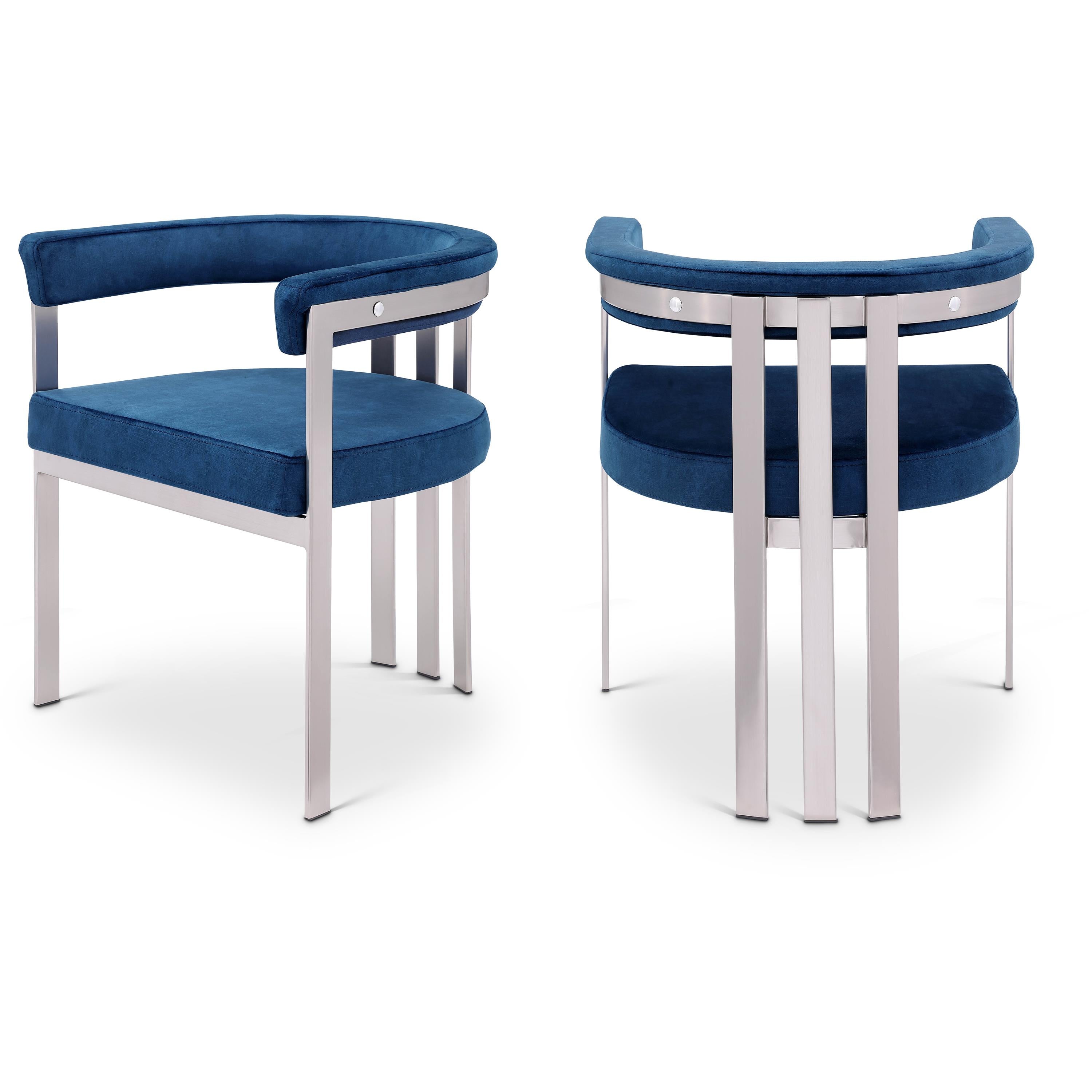 Meridian Marcello Navy Velvet Dining Chair