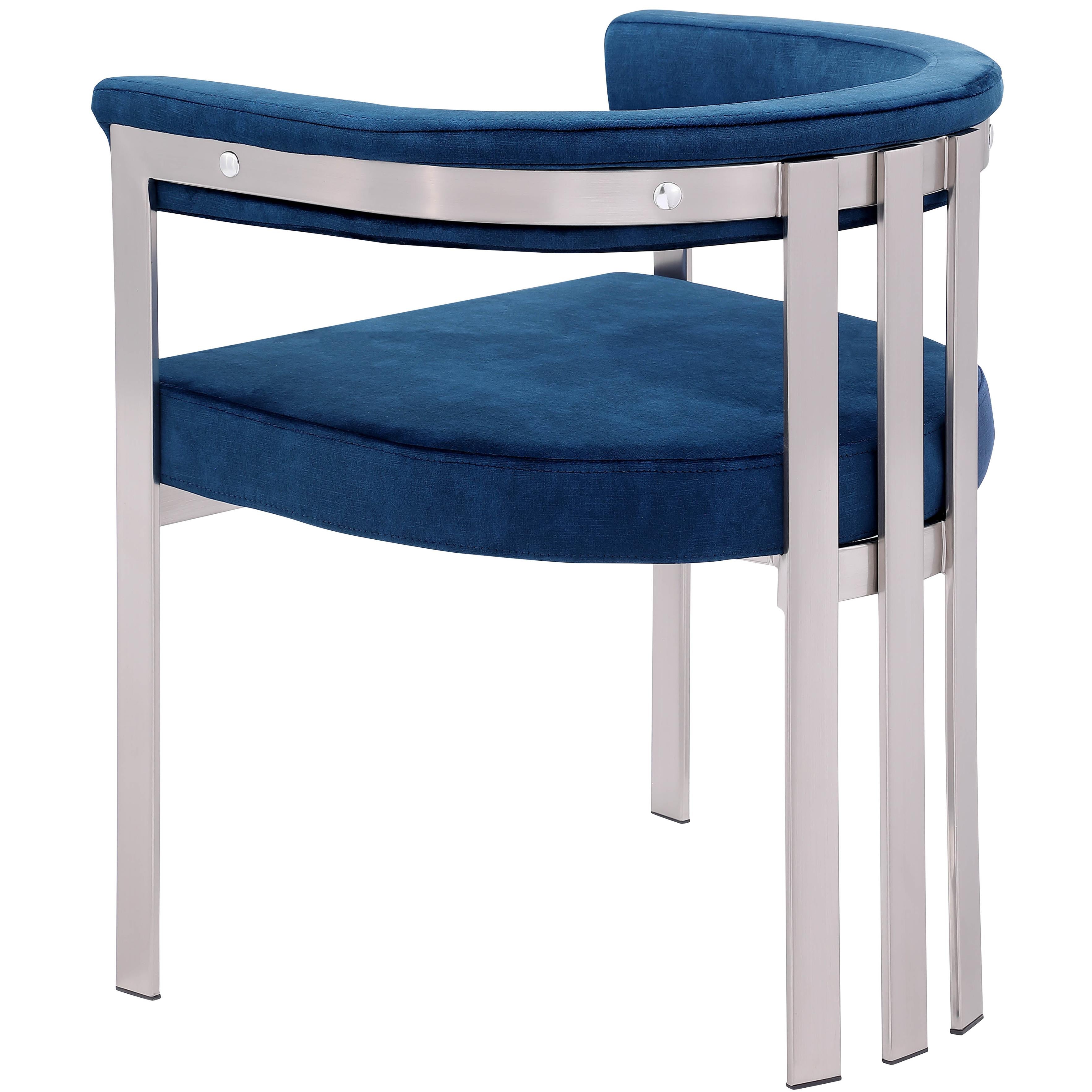 Meridian Marcello Navy Velvet Dining Chair