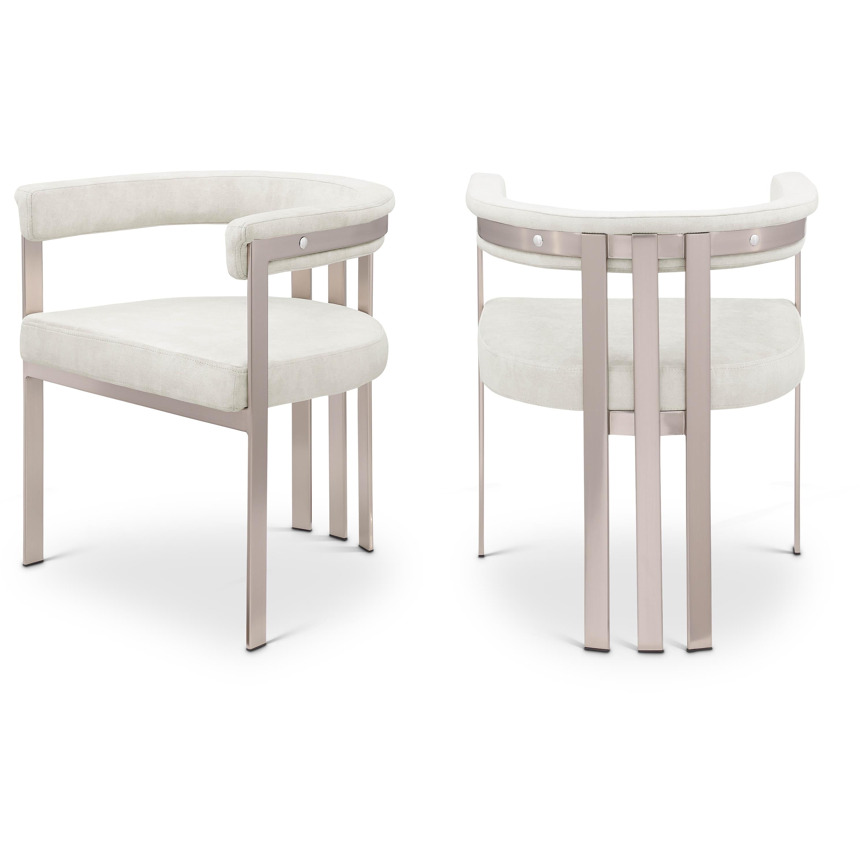 Meridian Marcello Stone Velvet Dining Chair