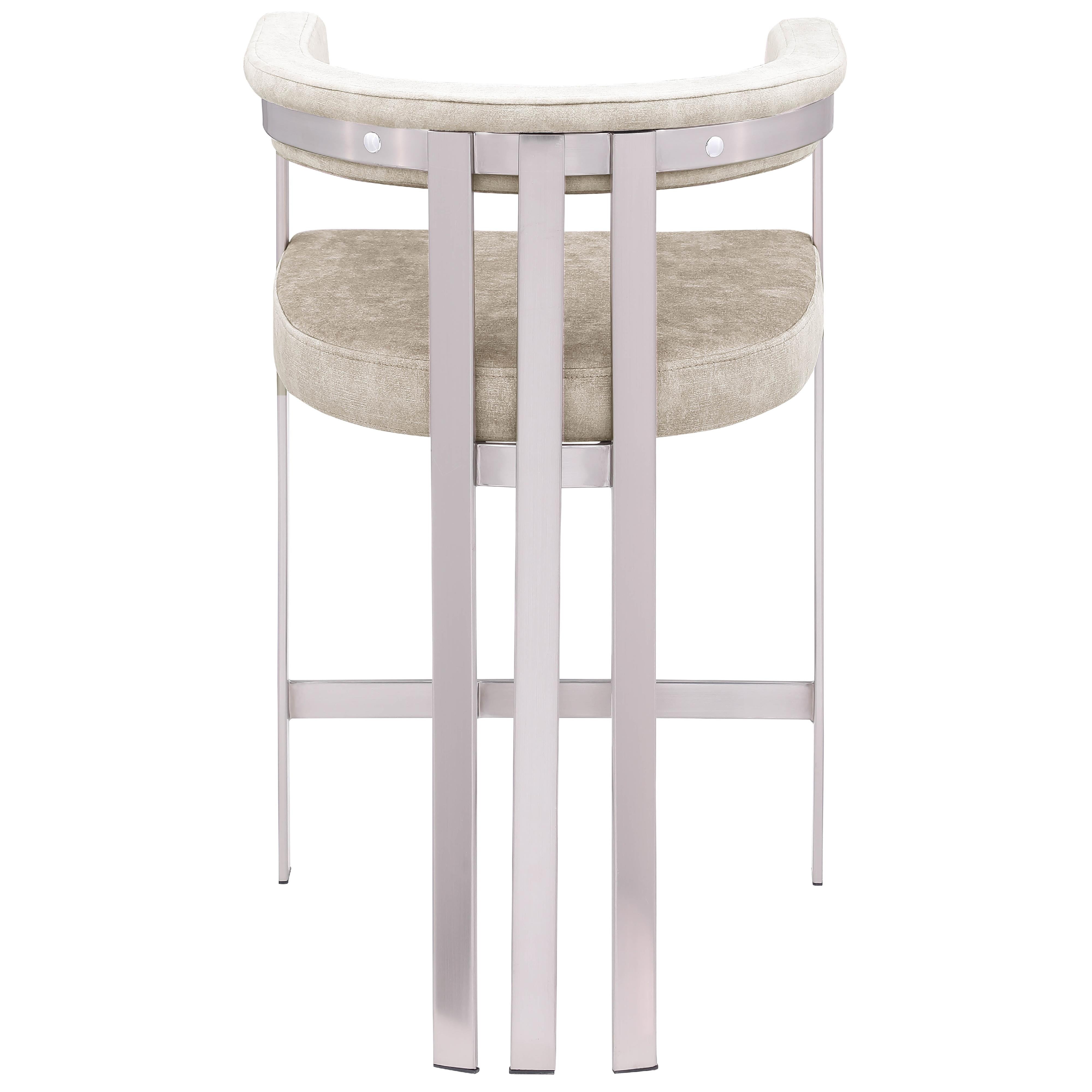 Meridian Marcello Beige Velvet Counter Stool