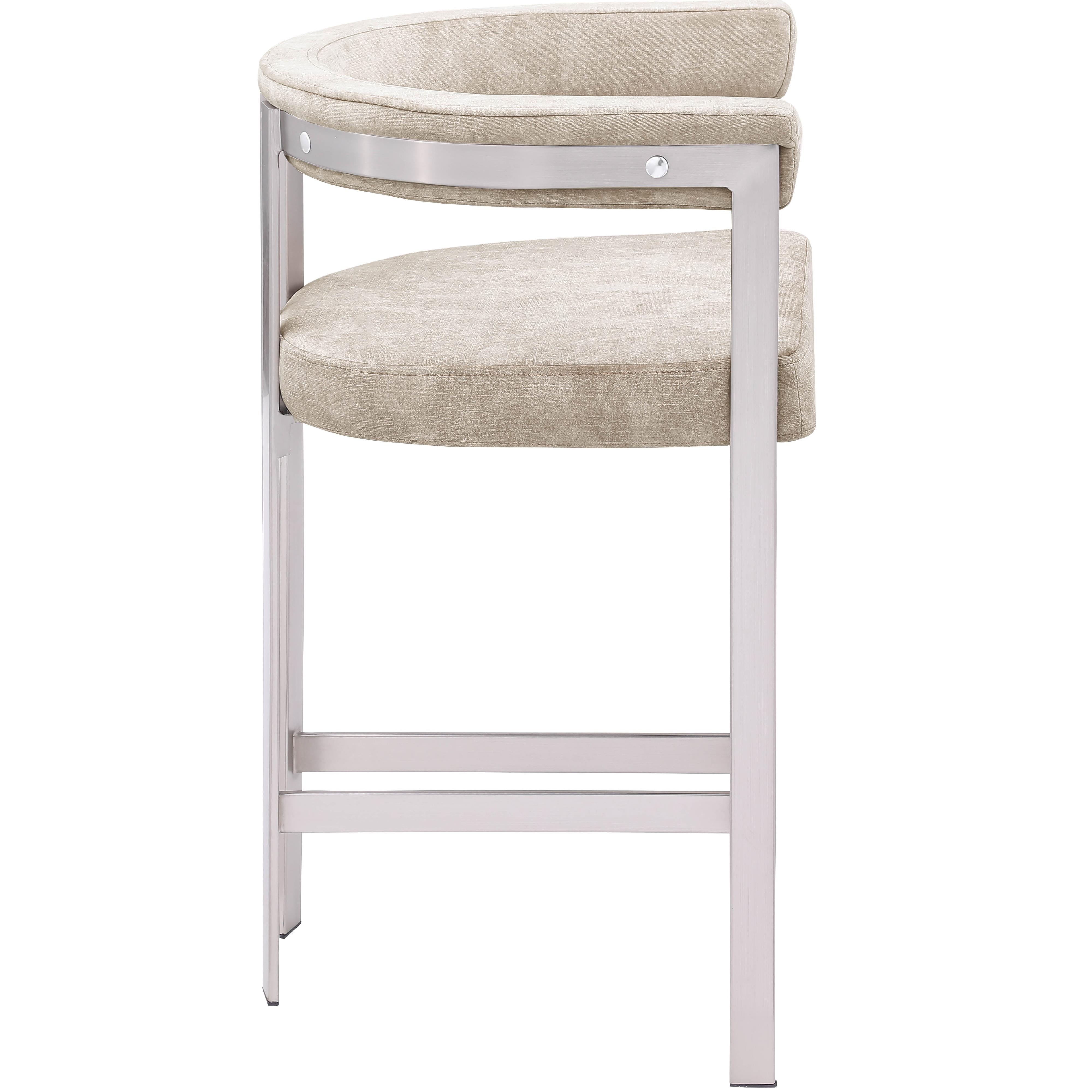 Meridian Marcello Beige Velvet Counter Stool
