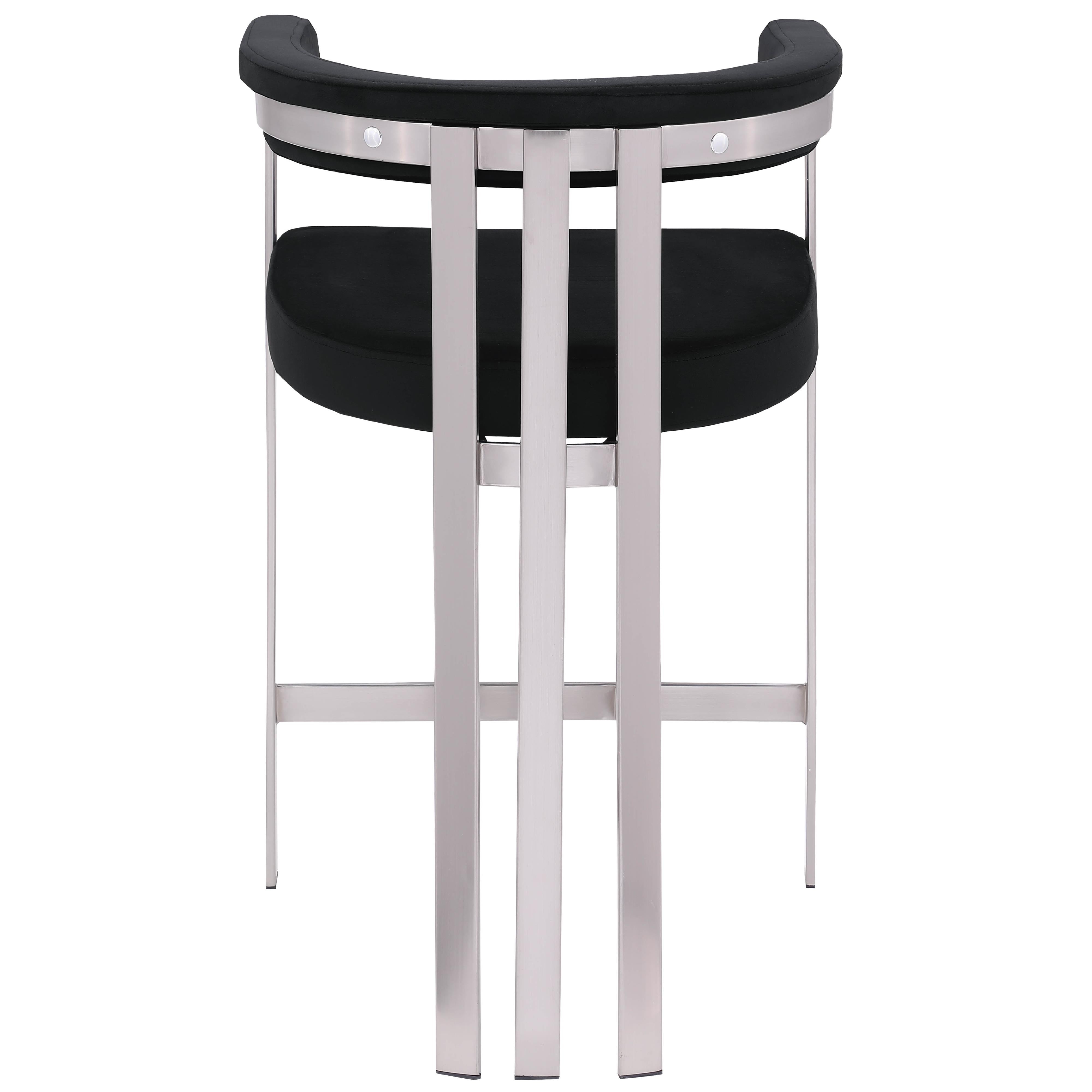 Meridian Marcello Black Velvet Counter Stool