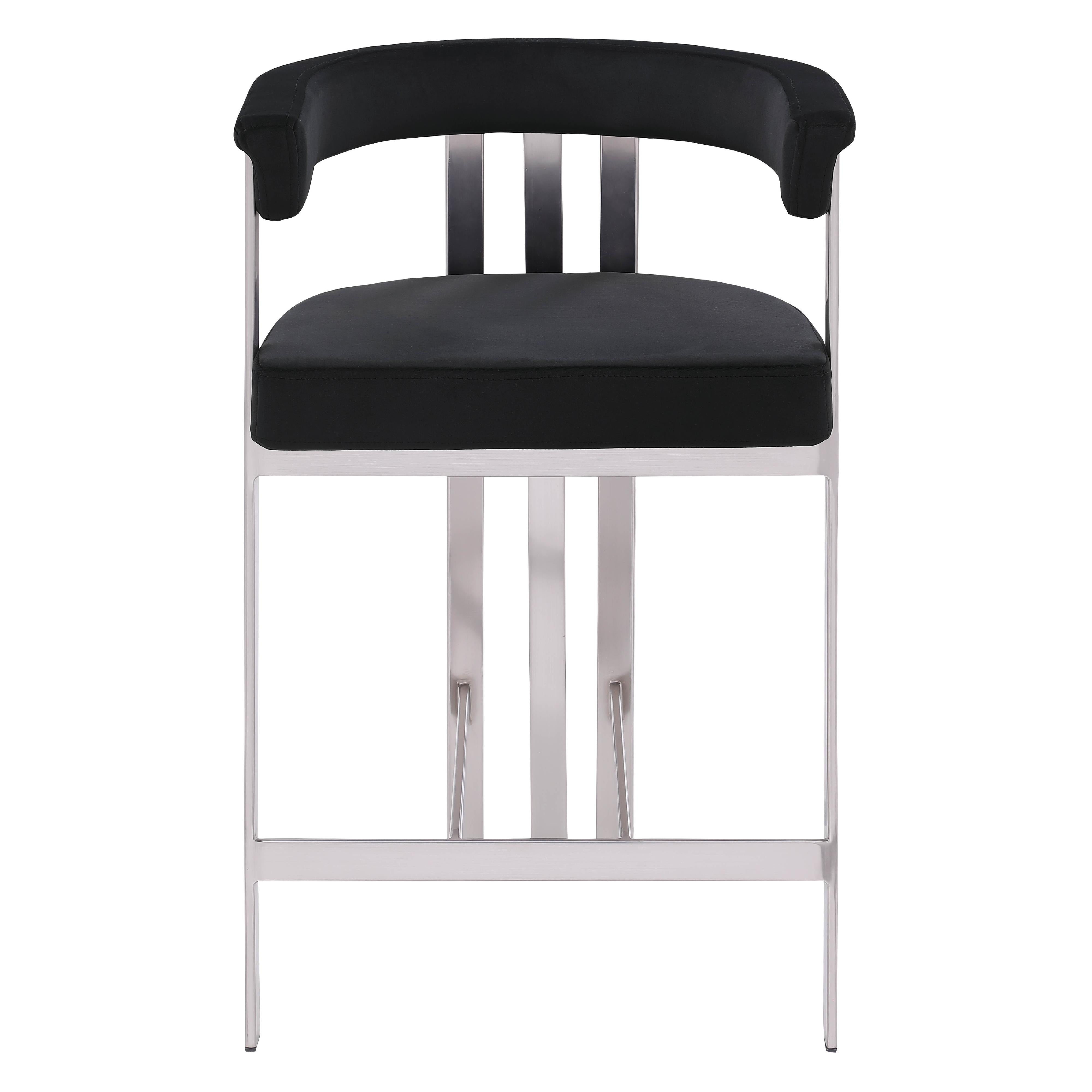 Meridian Marcello Black Velvet Counter Stool