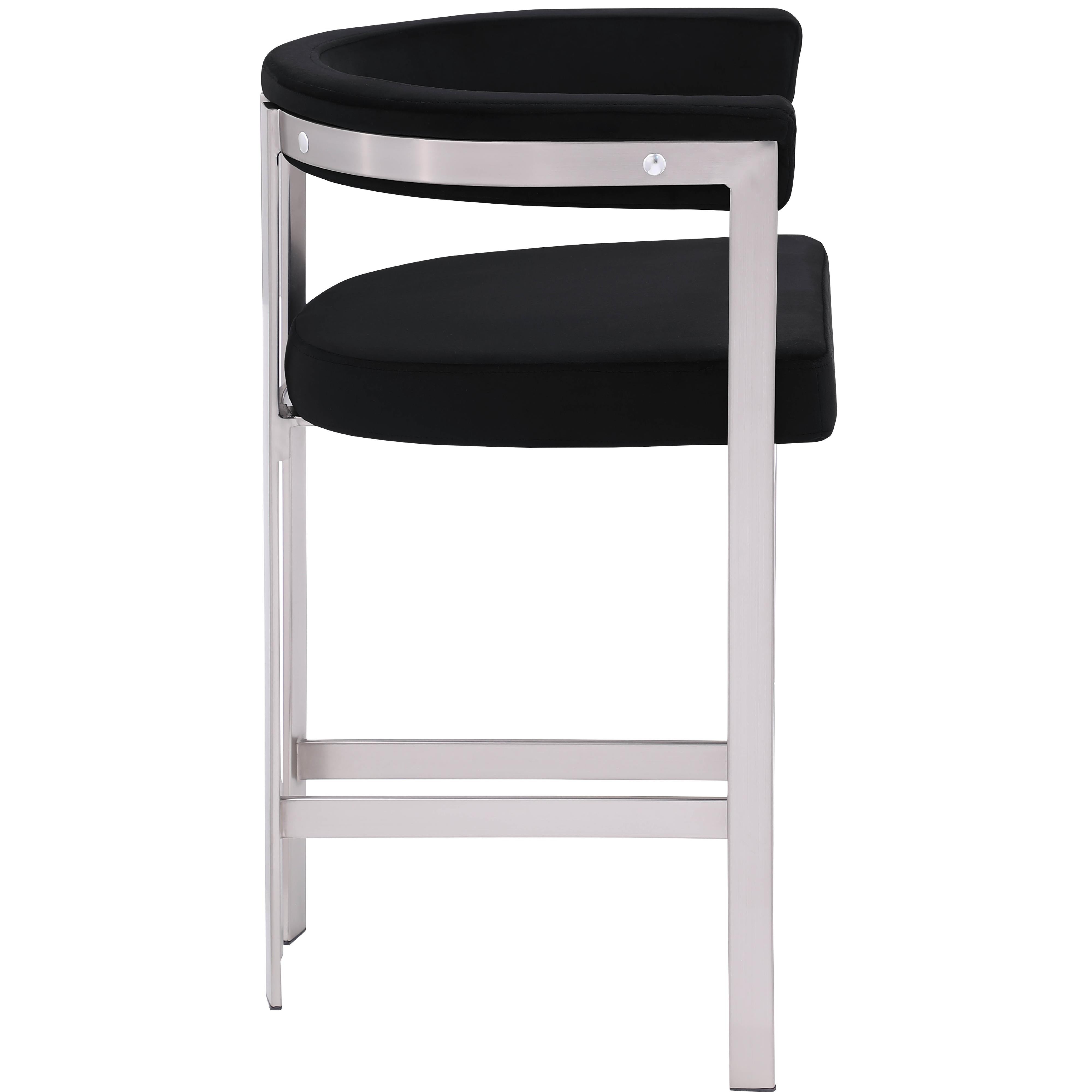 Meridian Marcello Black Velvet Counter Stool