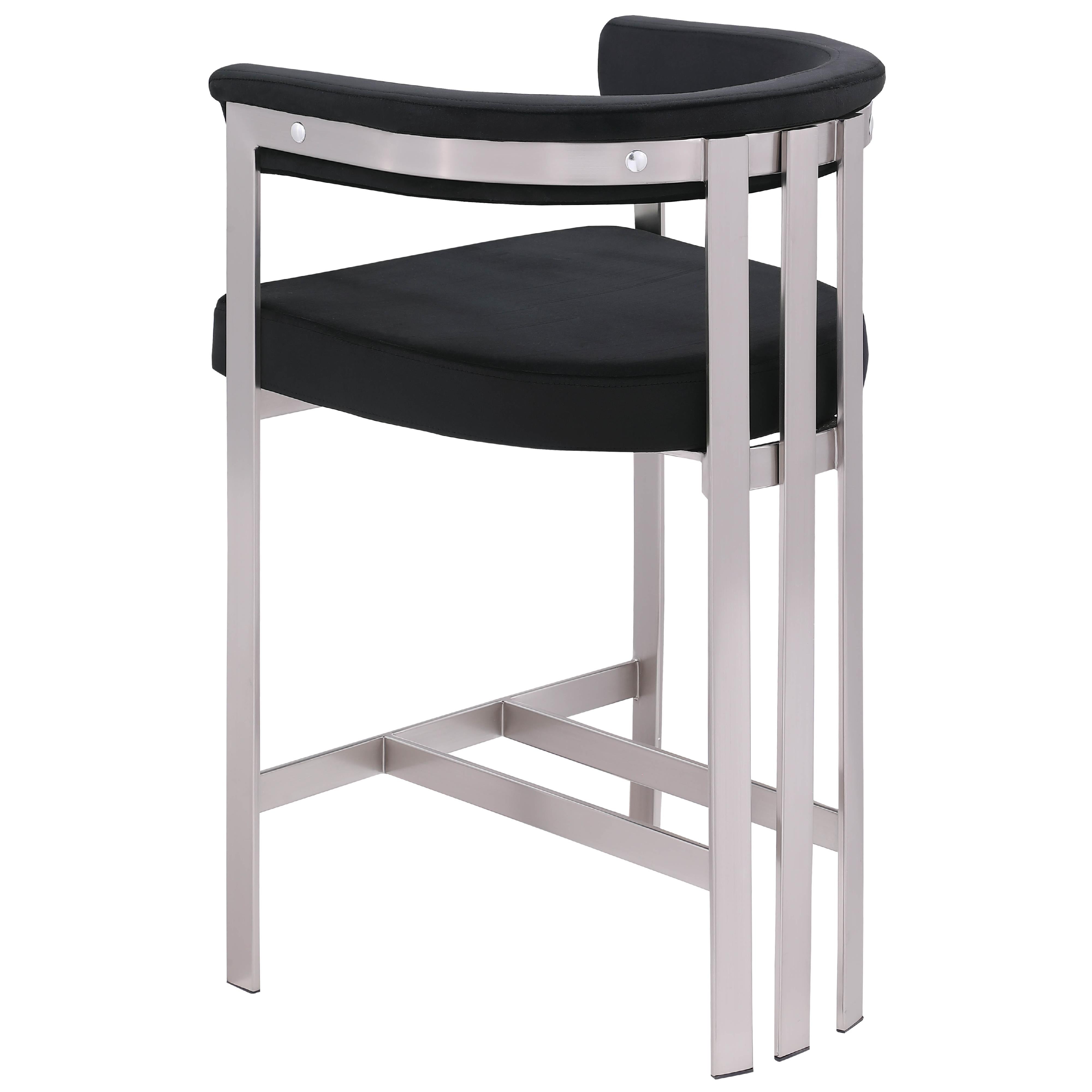 Meridian Marcello Black Velvet Counter Stool