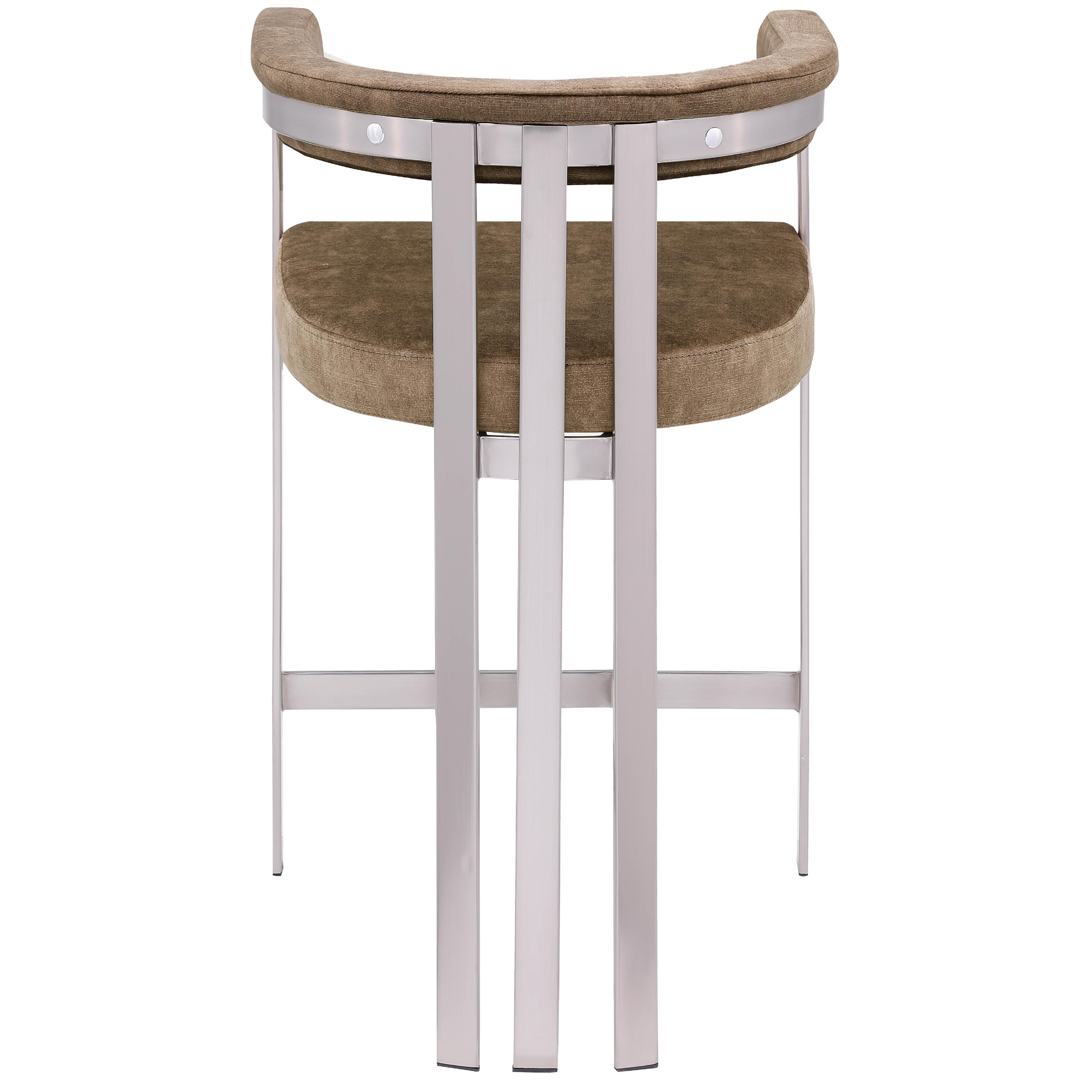 Meridian Marcello Brown Velvet Counter Stool