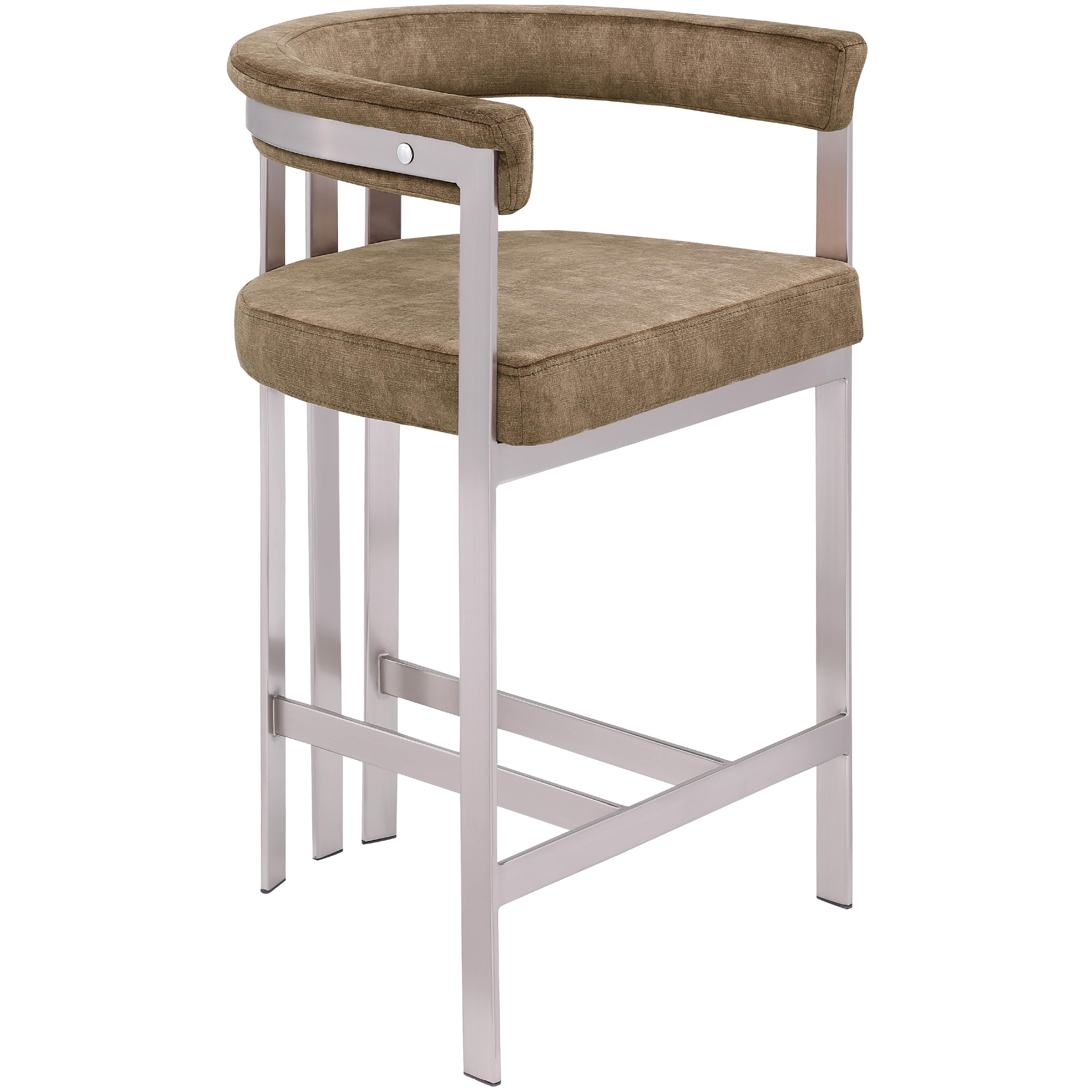 Meridian Marcello Brown Velvet Counter Stool