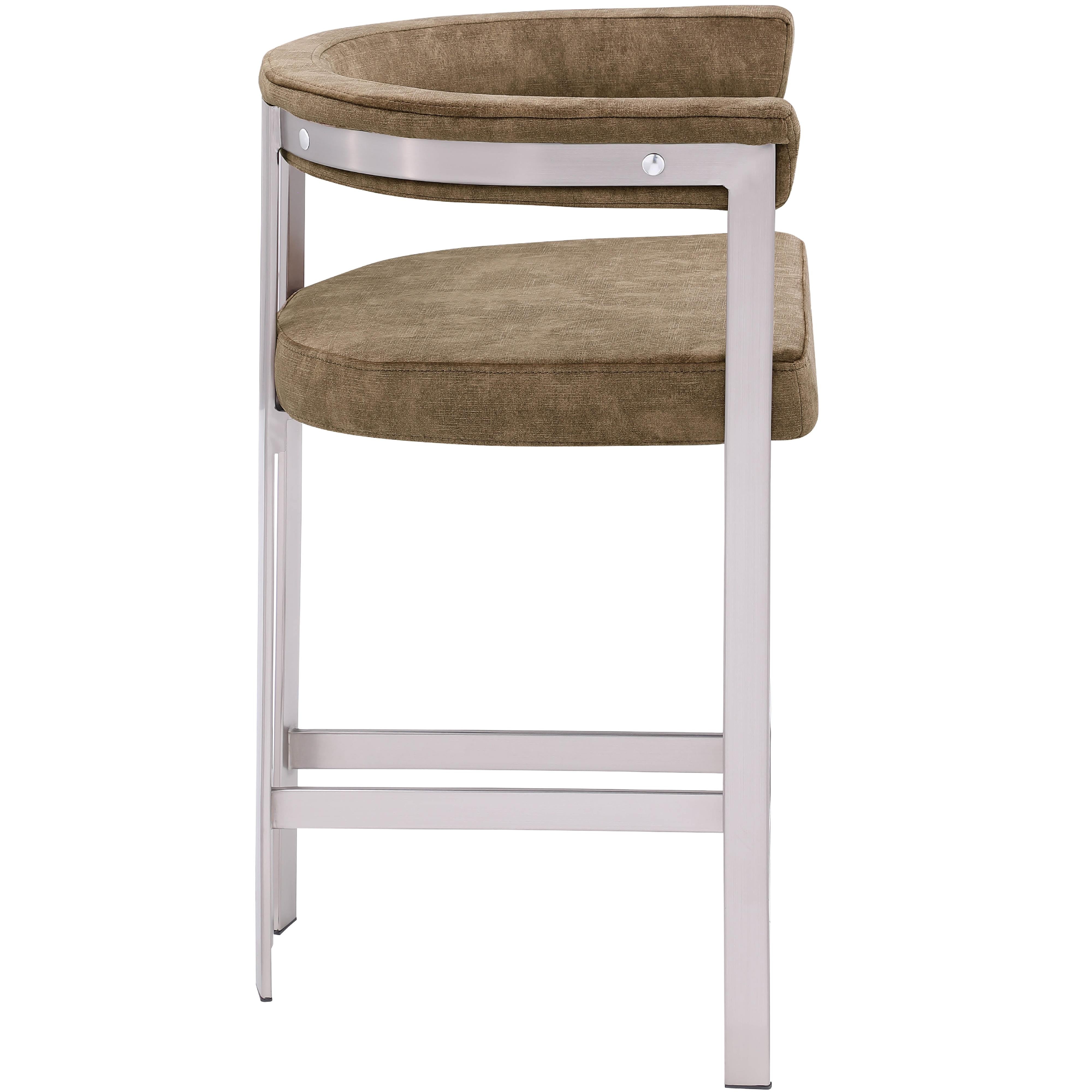 Meridian Marcello Brown Velvet Counter Stool