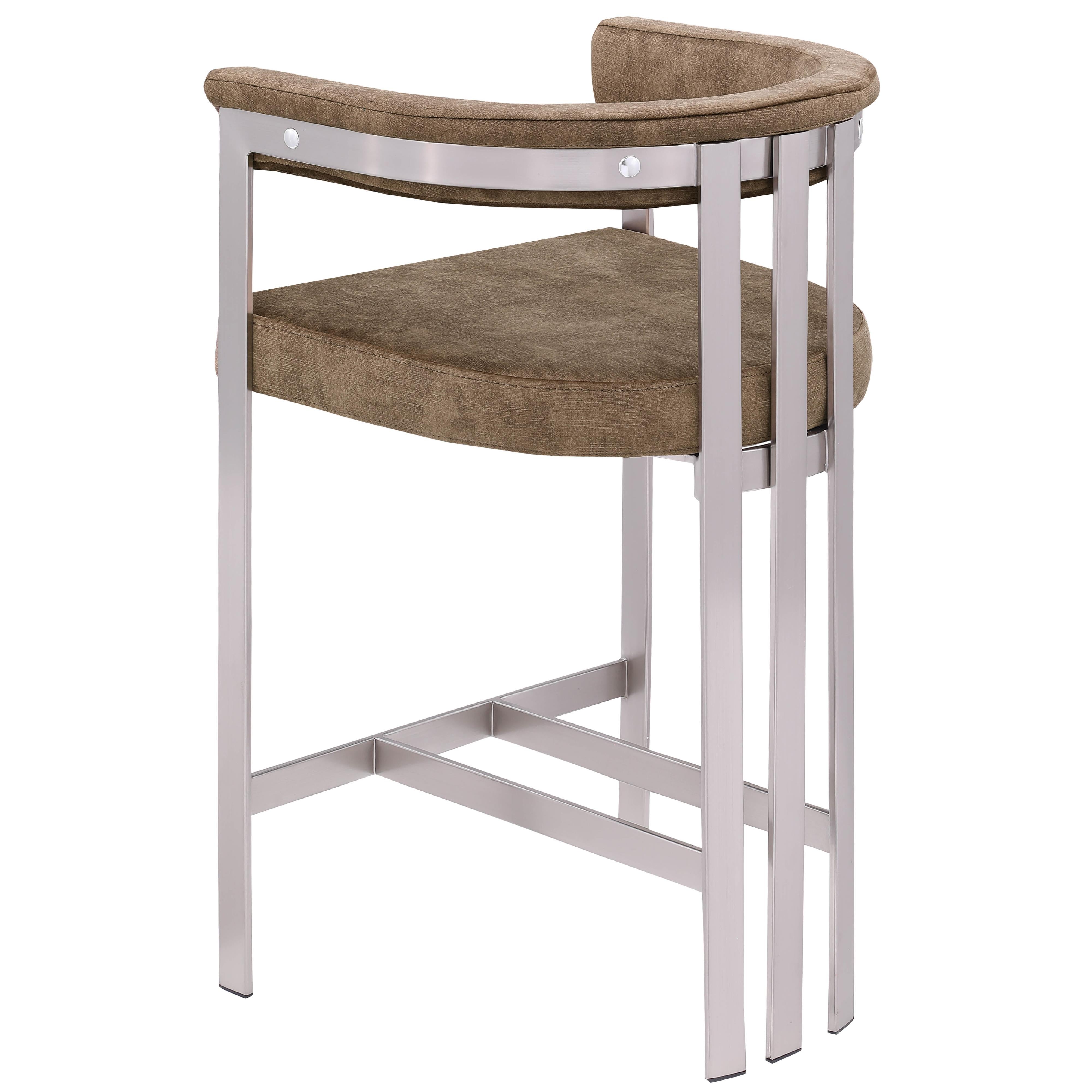 Meridian Marcello Brown Velvet Counter Stool