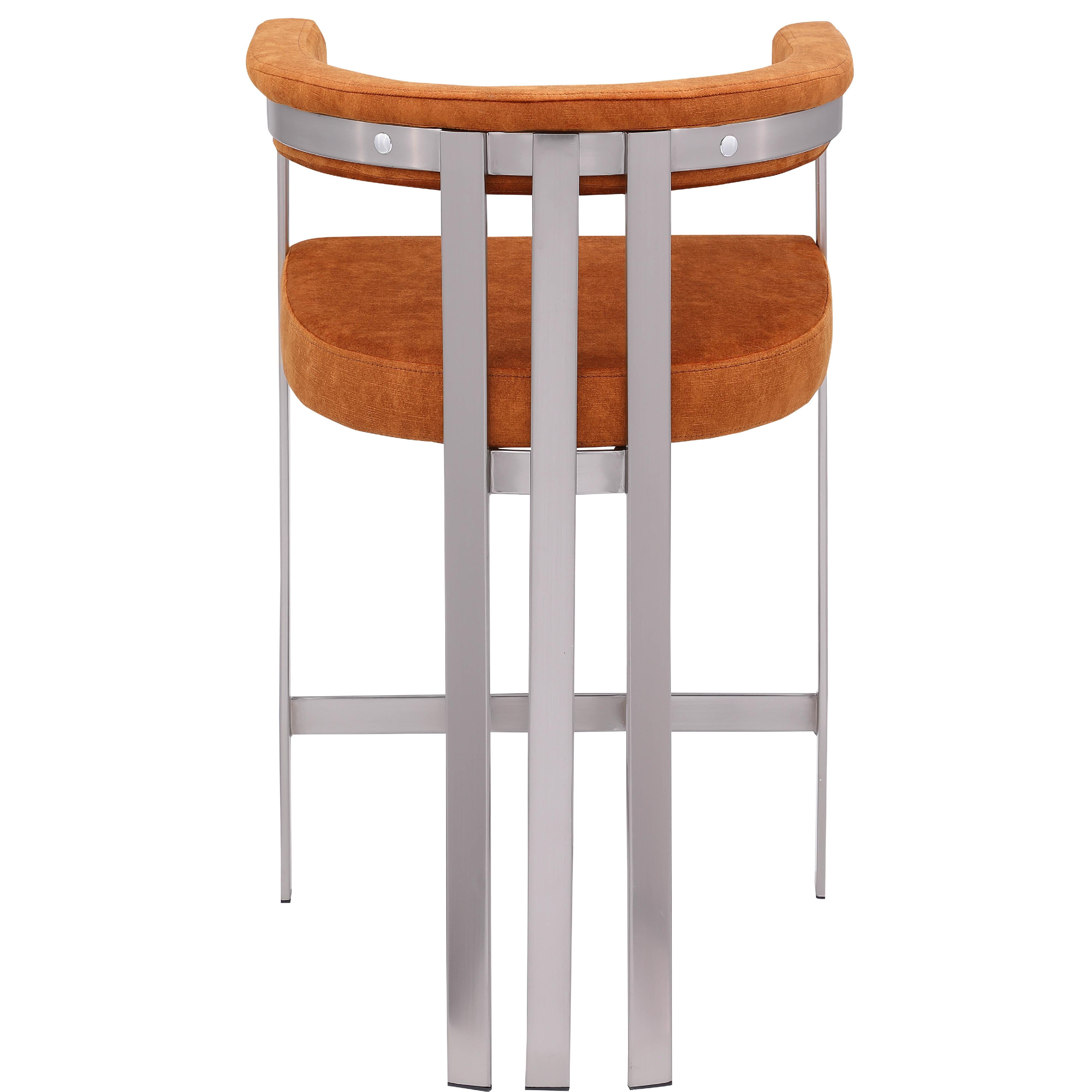 Meridian Marcello Cognac Velvet Counter Stool
