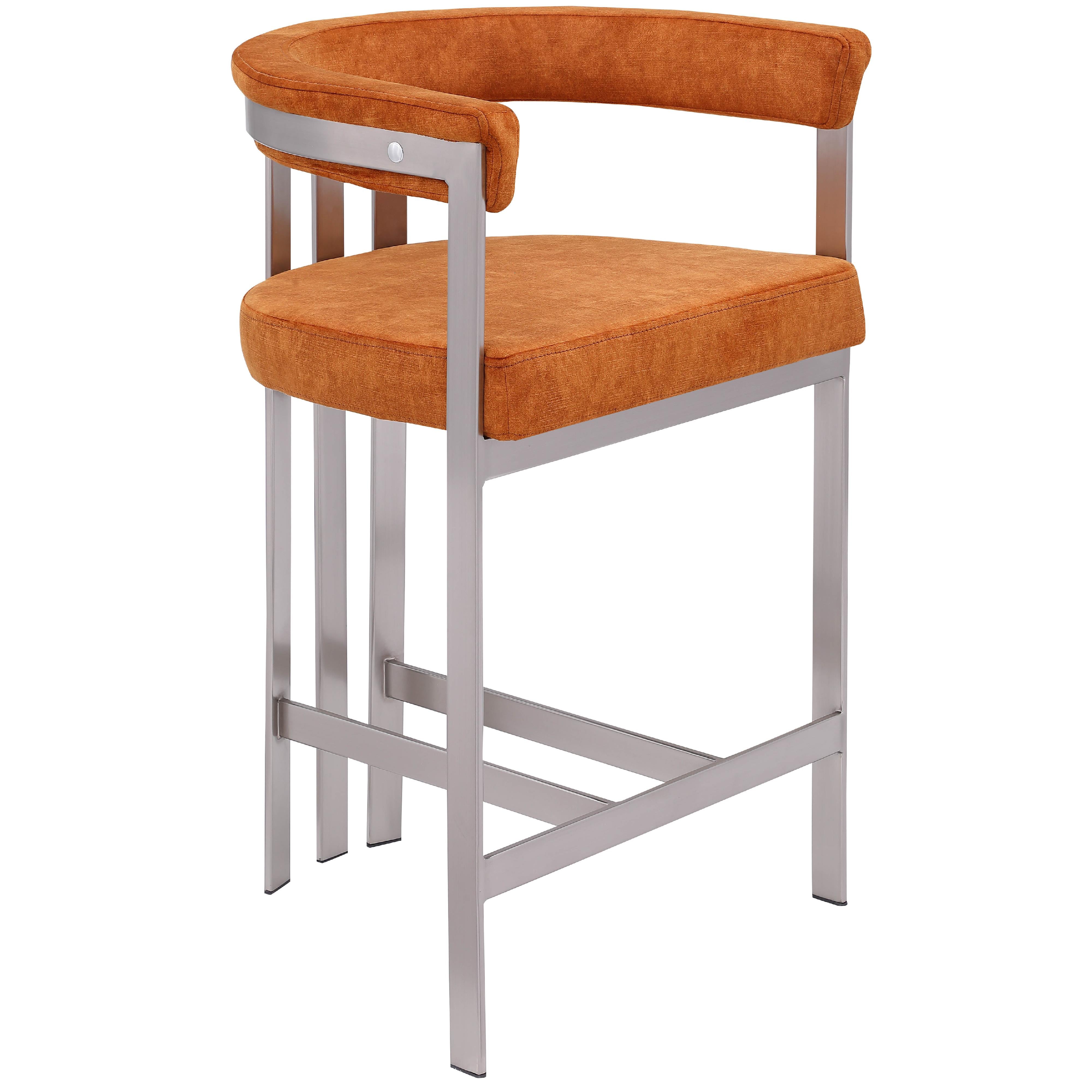 Meridian Marcello Cognac Velvet Counter Stool