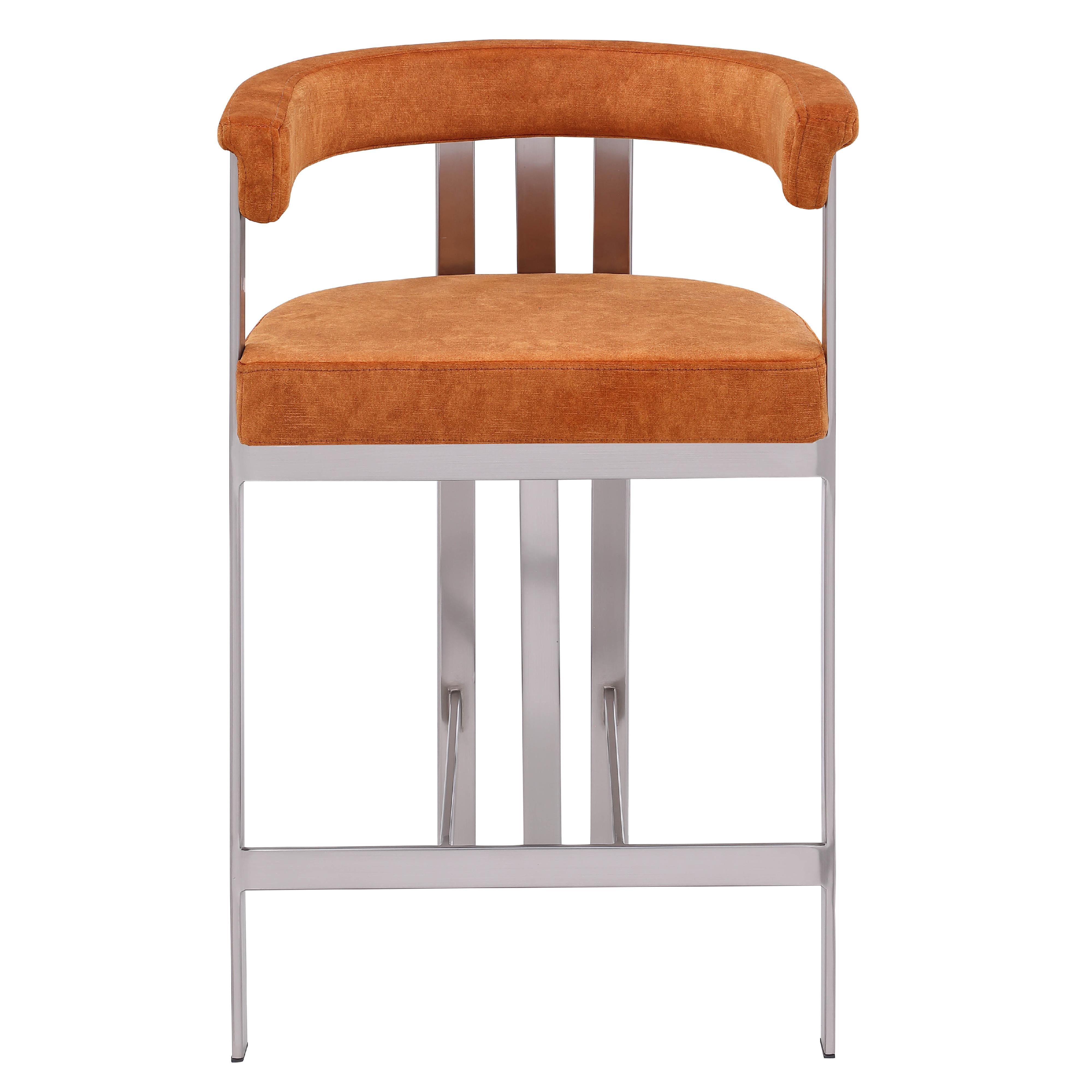 Meridian Marcello Cognac Velvet Counter Stool