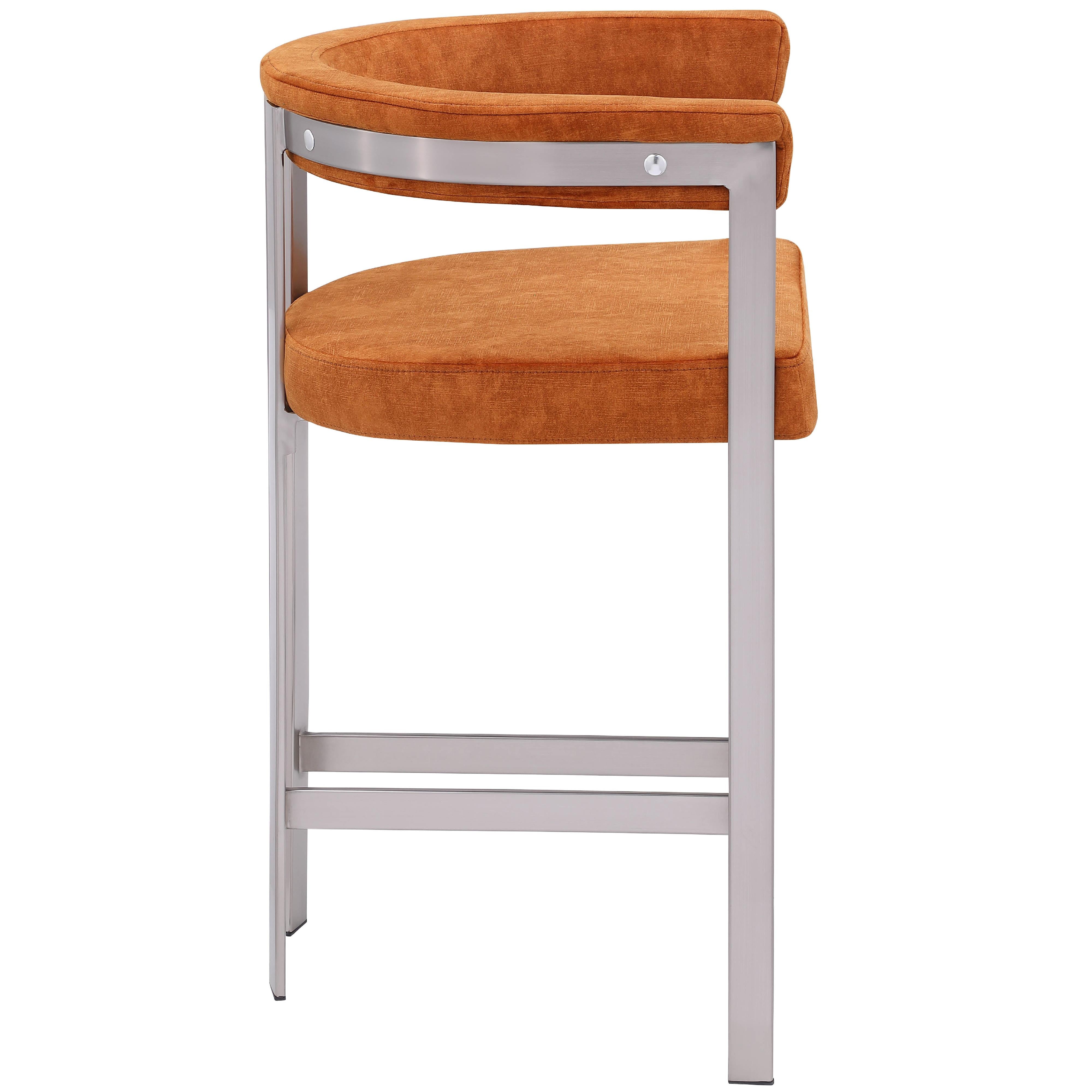 Meridian Marcello Cognac Velvet Counter Stool