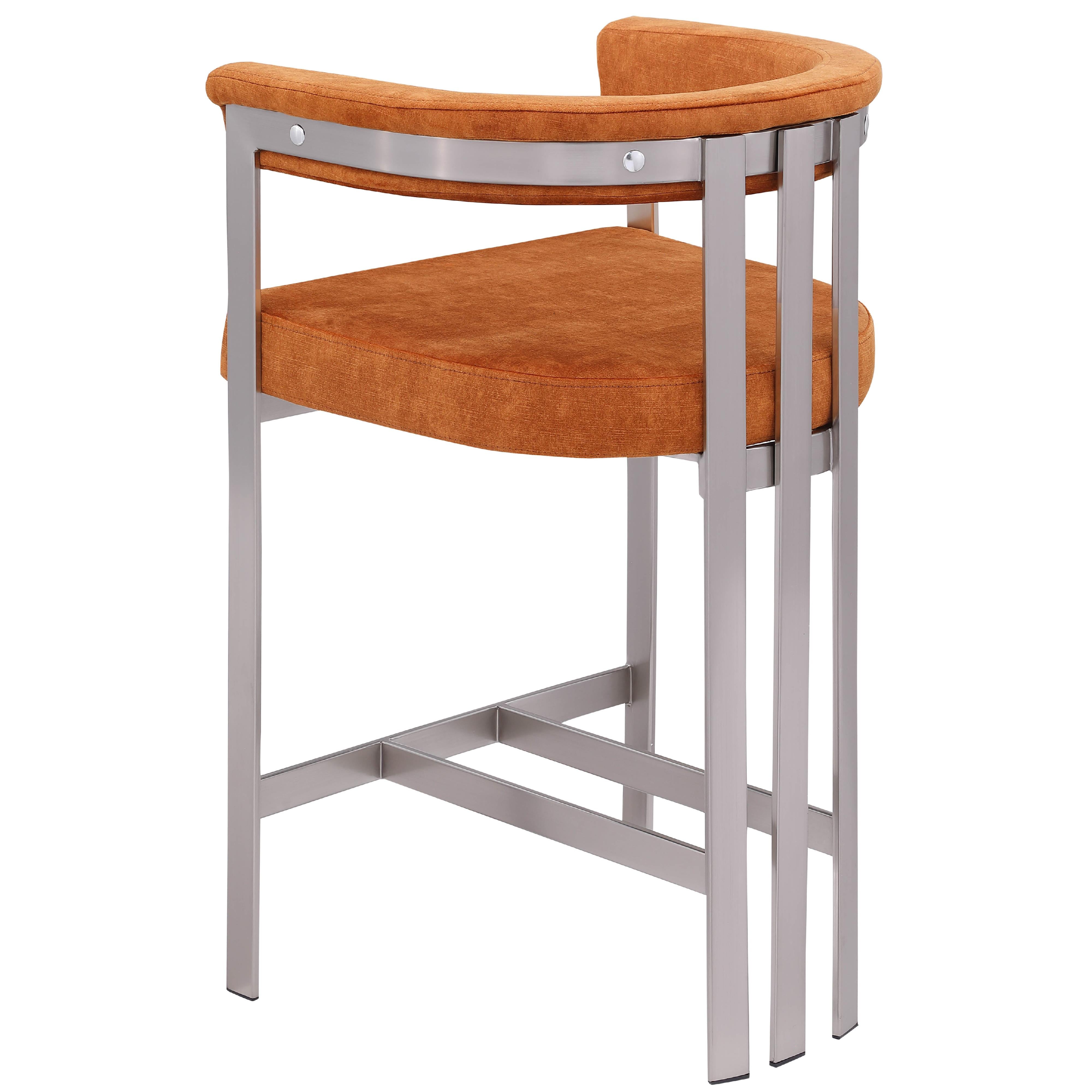 Meridian Marcello Cognac Velvet Counter Stool